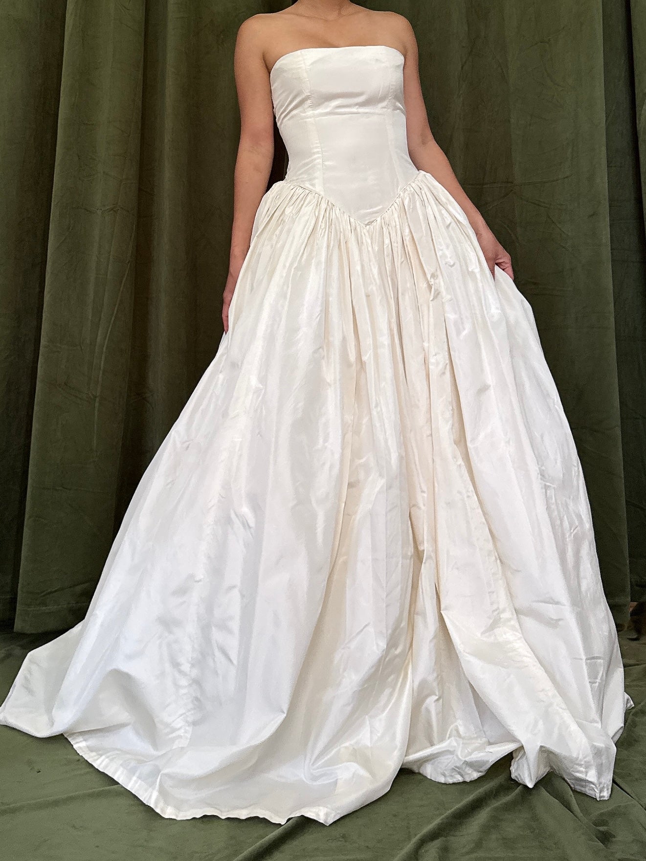 1990s Karen Reilly UK Silk Strapless Gown - XS