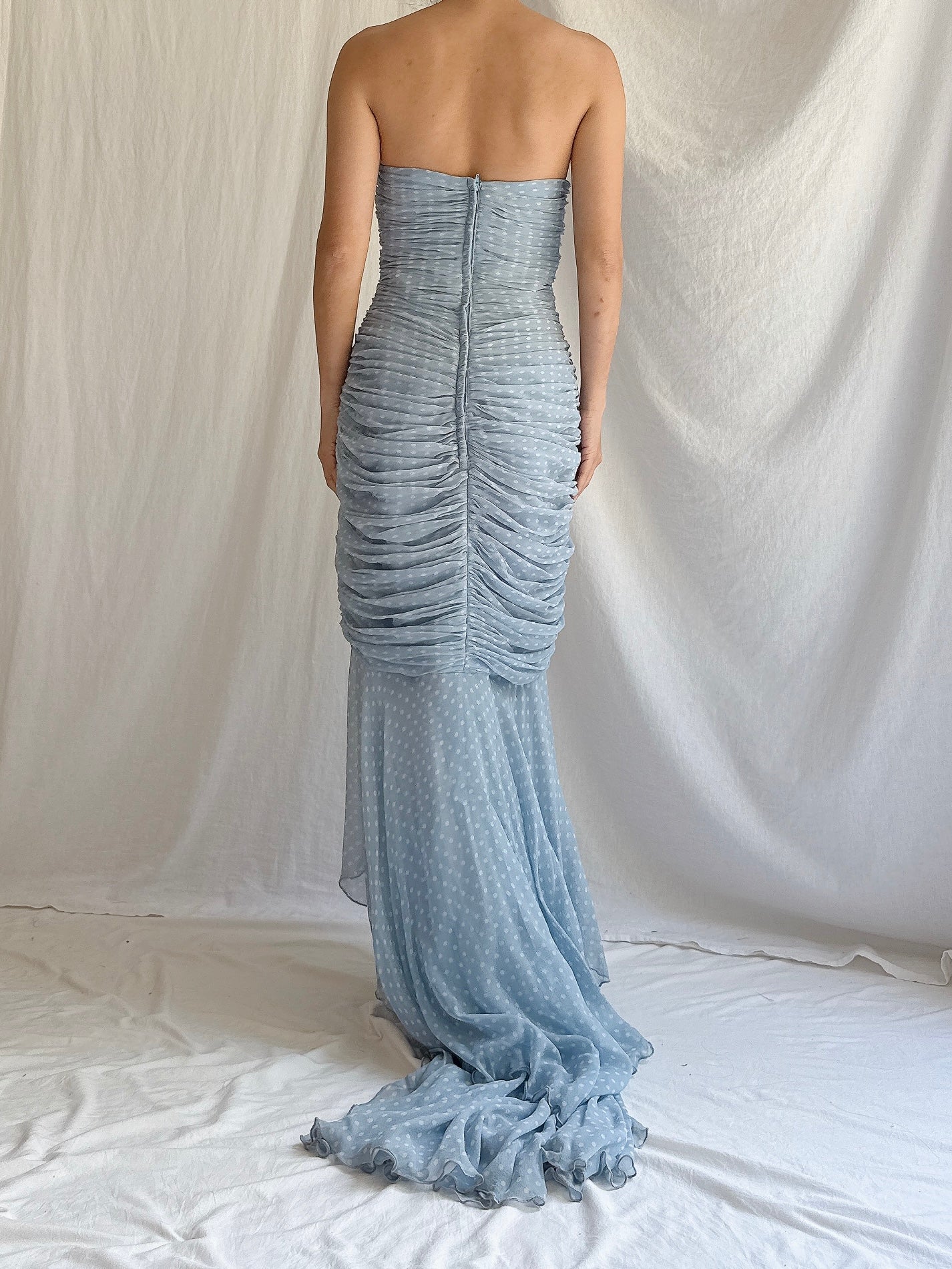 Vintage Silk Wayne Clark Gown w/ Scarf - S/M 6/8