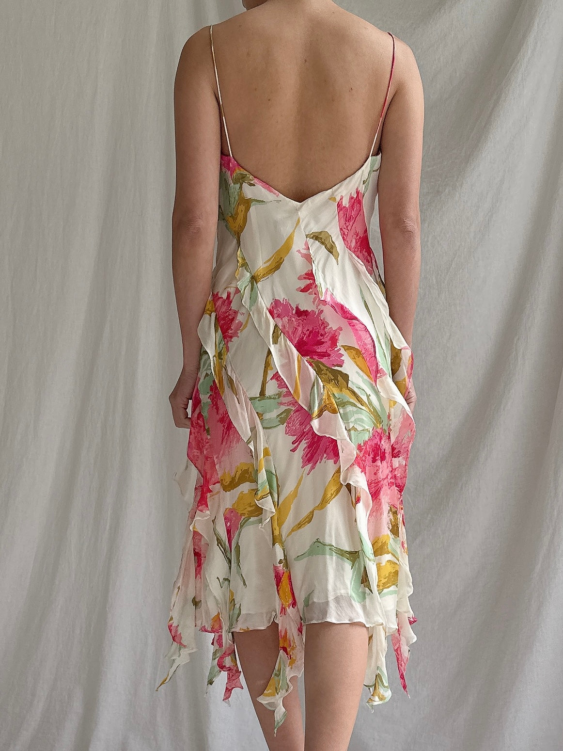 Vintage Floral Silk Slip - S