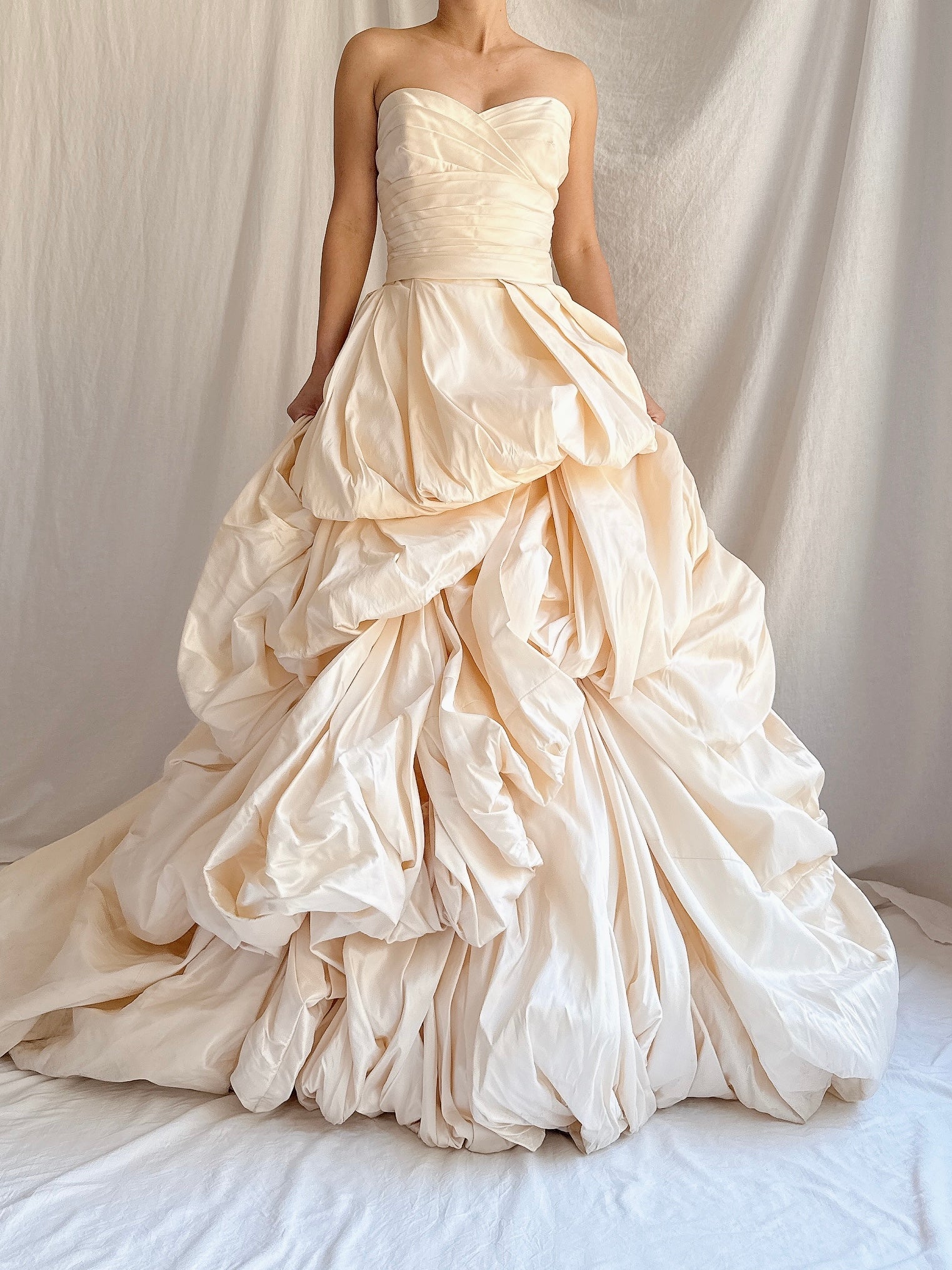 Vintage Silk Romona Keveza Draped Gown - S/2/4