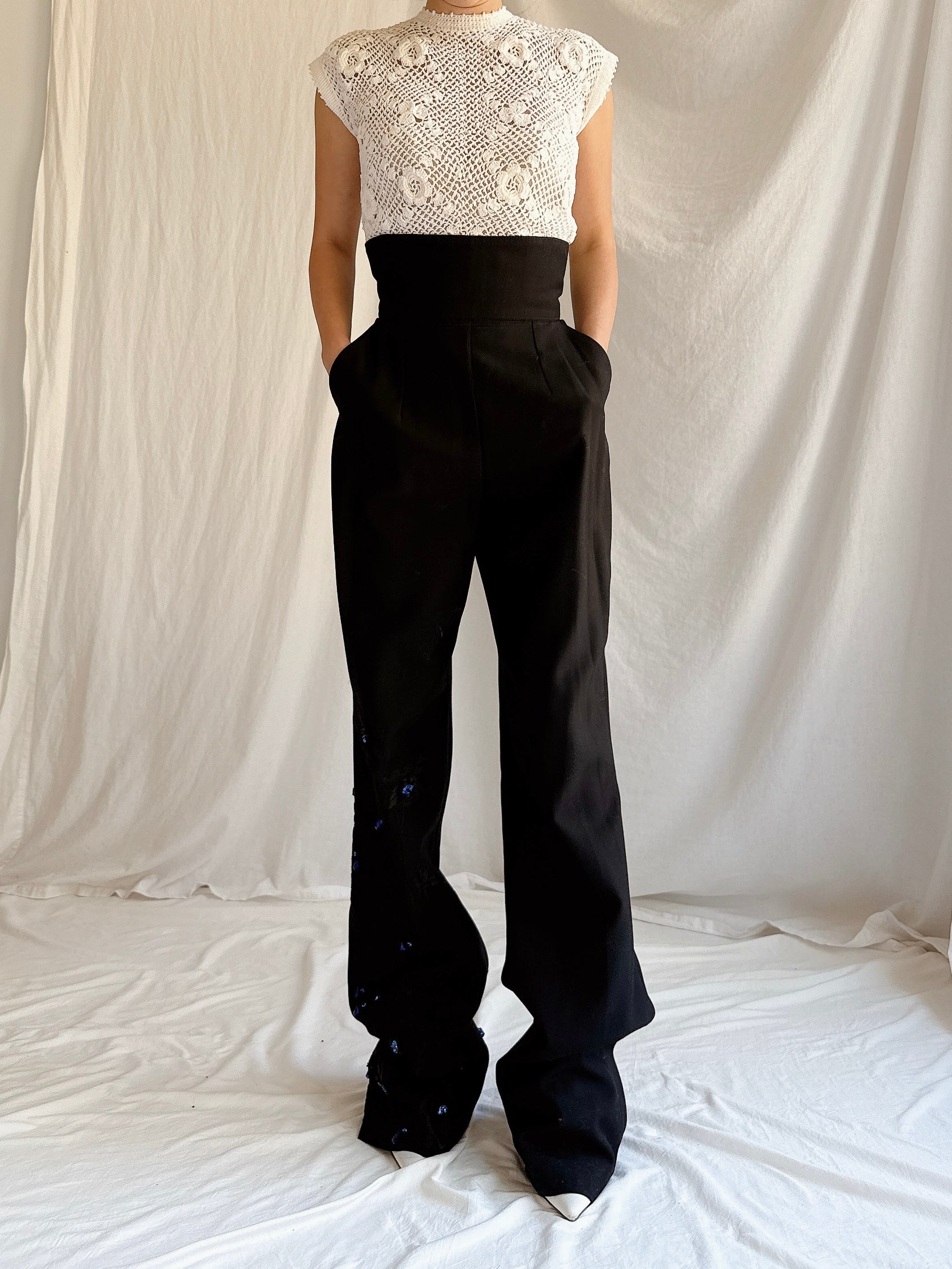 Vintage Angelo Mozzillo Italy Wool Trousers - S/IT 42