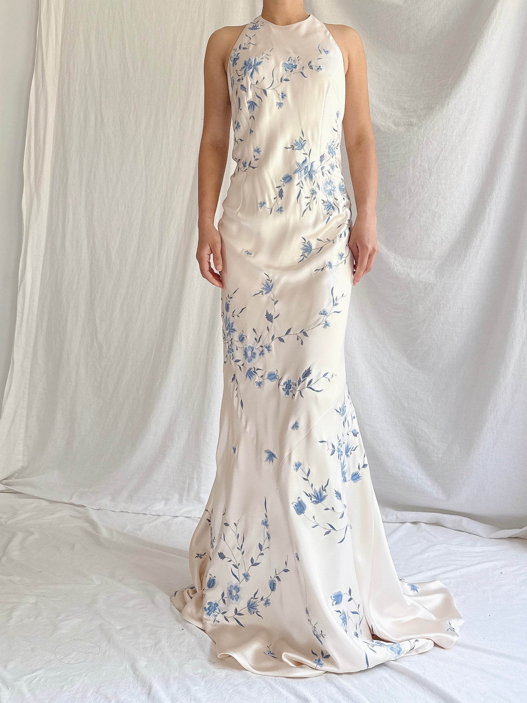 Vintage Silk Embroidered Gown - M/10