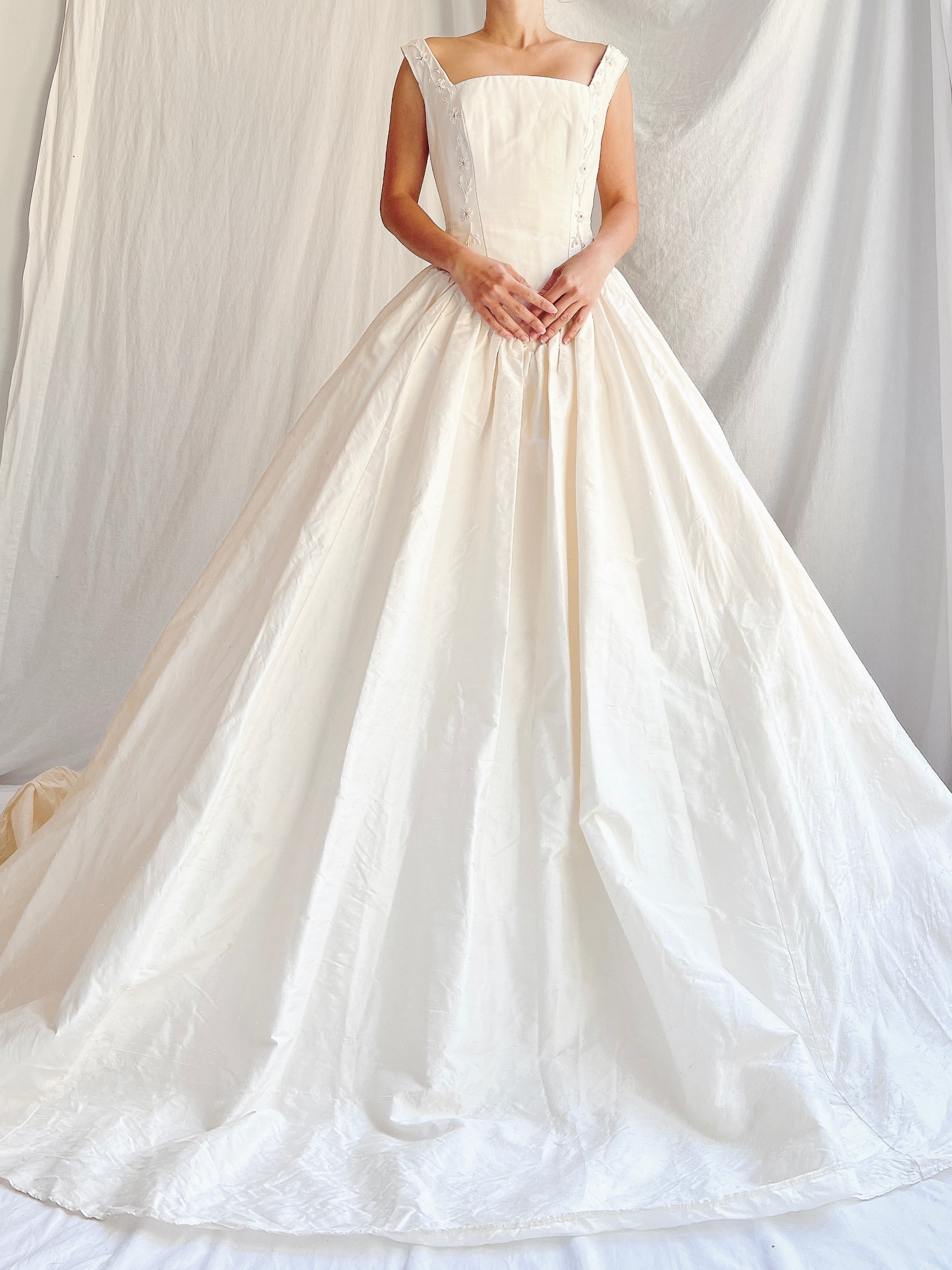 90s Silk Basque Waist Gown - M/8