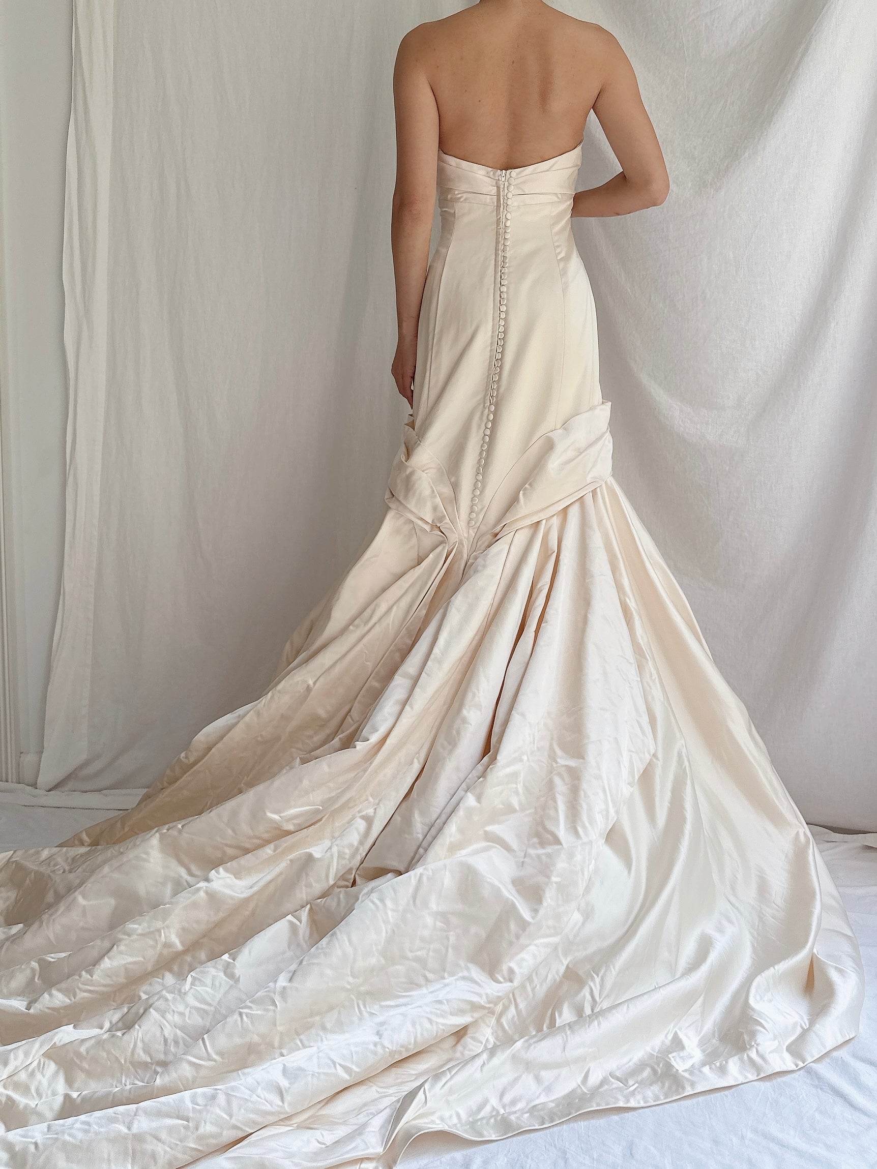 Vintage Marisa Strapless Silk Gown - S/M