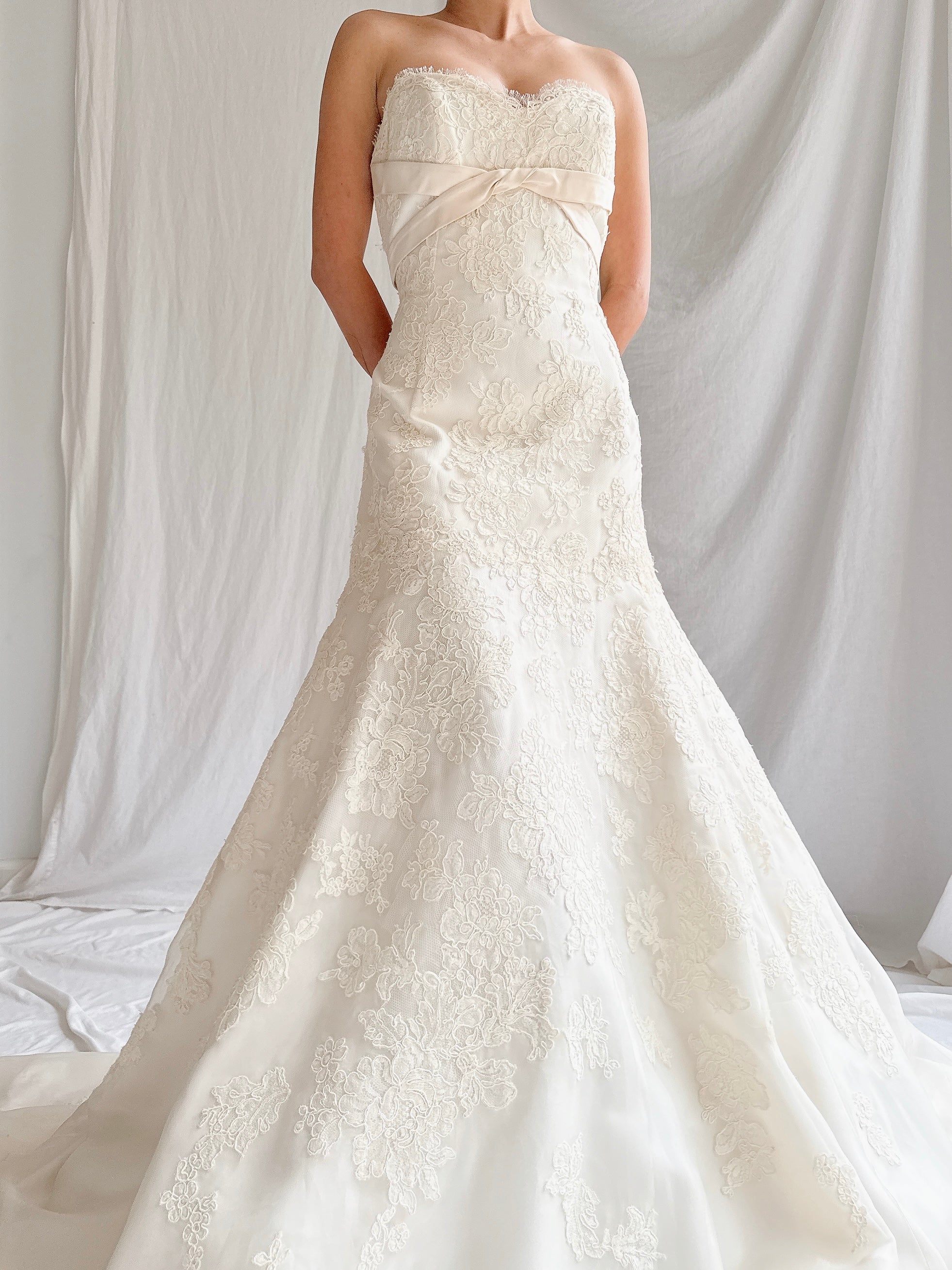 “RESERVED” Vintage Liancarlo Couture Alencon Lace & Silk Organza Gown - S/M 6