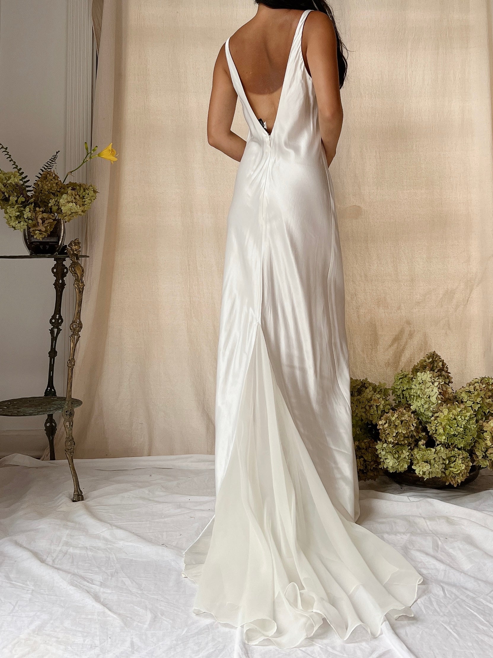Vintage Satin Bias Cut Dress - S
