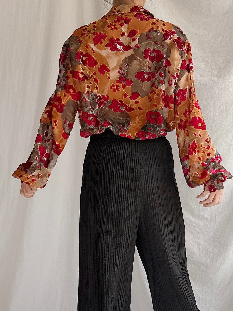 Vintage Carven Paris Silk Shirt - M