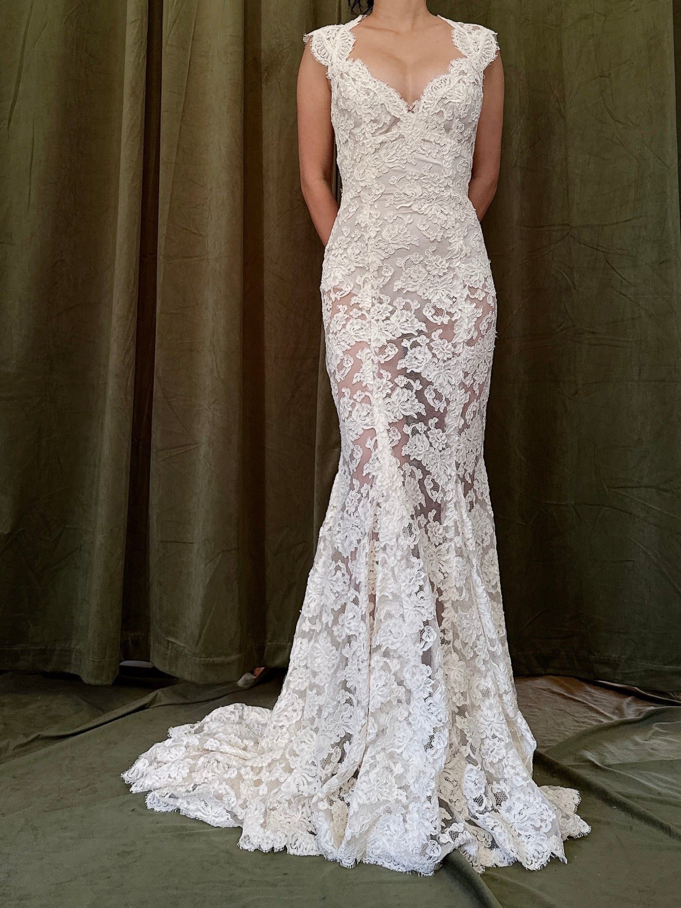 Vintage Monique Llhuilier Sheer Gown - M/6
