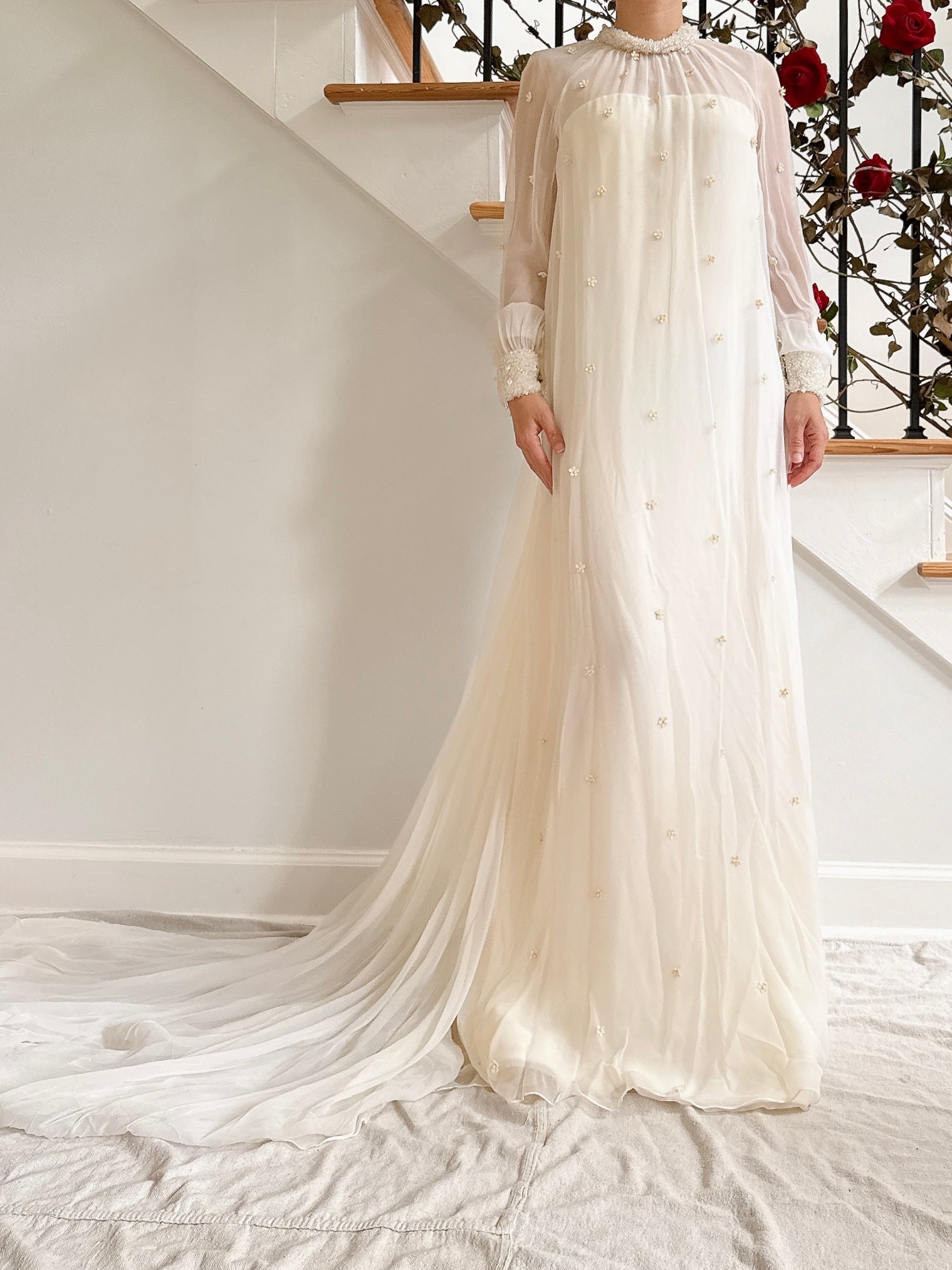 1960s Chiffon Gown - S