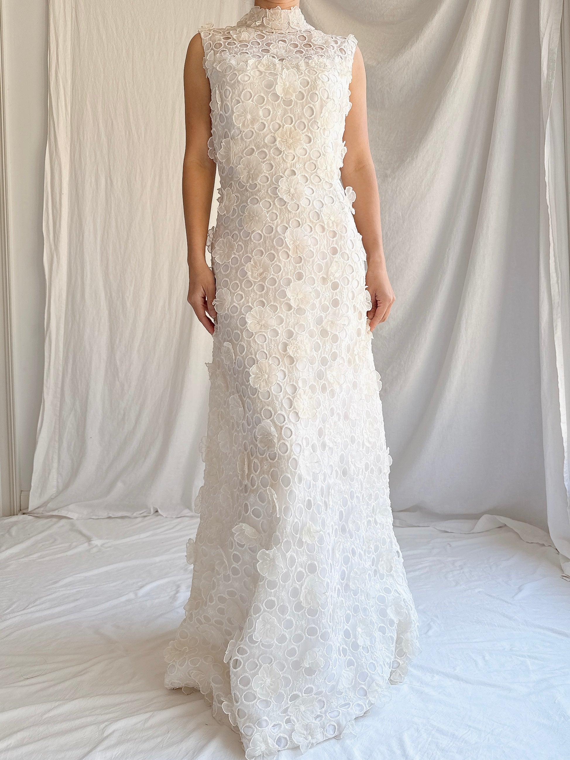 RESERVED 1960s Silk Organza 3D Gown - S/M