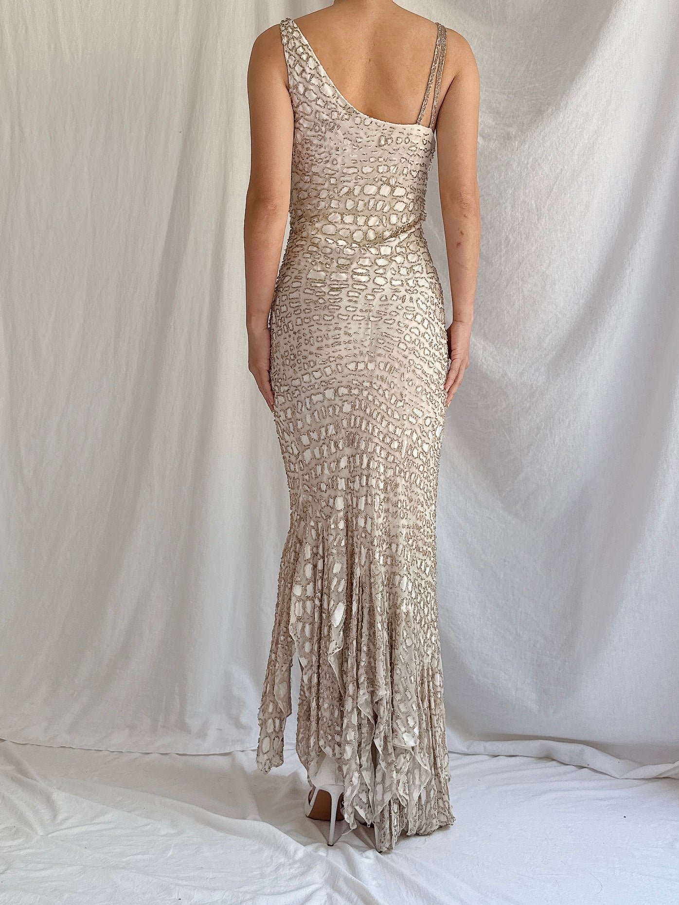 Y2K Alberta Makali Silk Beaded Gown - S/M