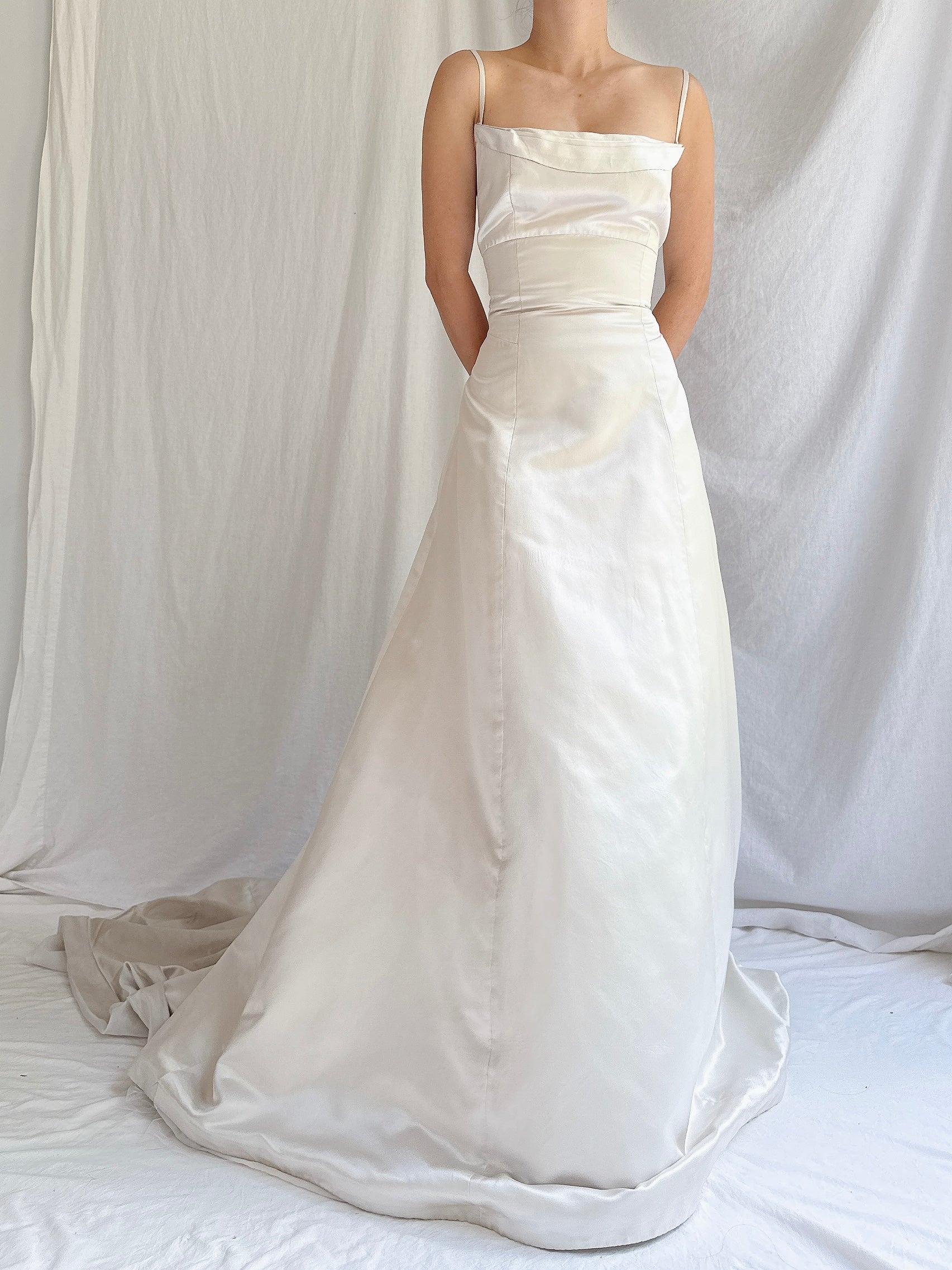 1990s Werkstatte Oyster Silk Gown - M