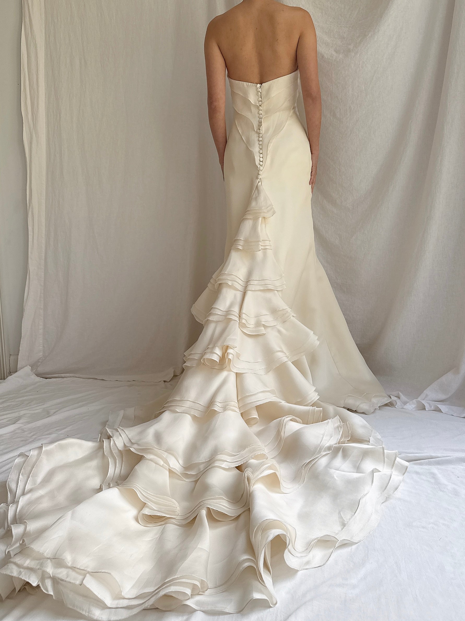 Vintage Silk Organza Gown - S