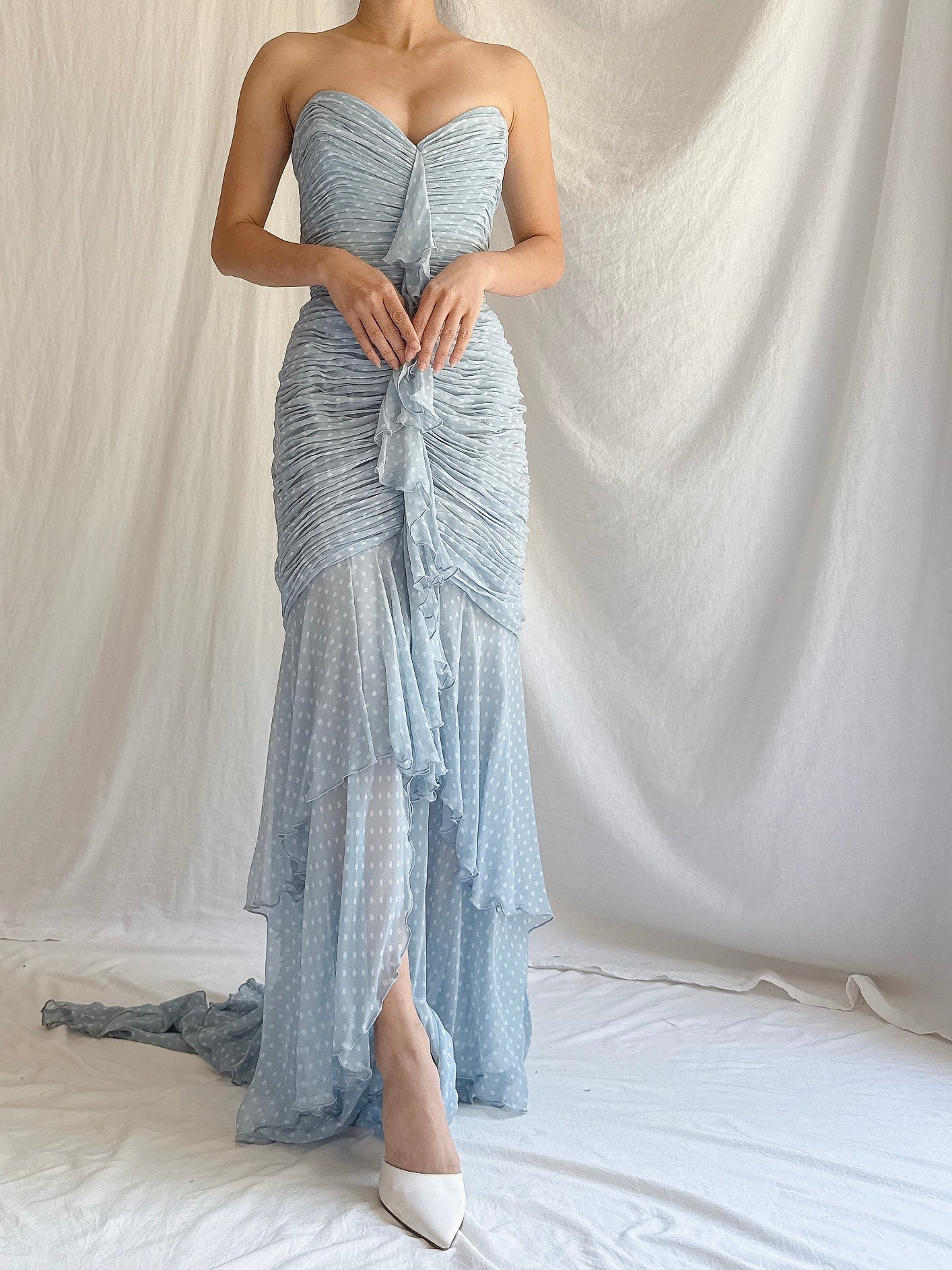 Vintage Silk Wayne Clark Gown w/ Scarf - S/M 6/8