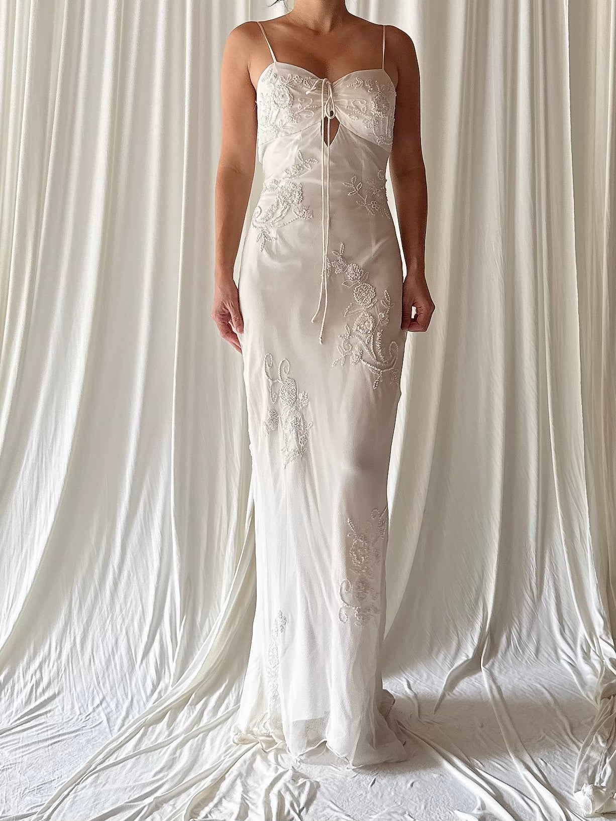 Vintage Silk Chiffon Dress - S