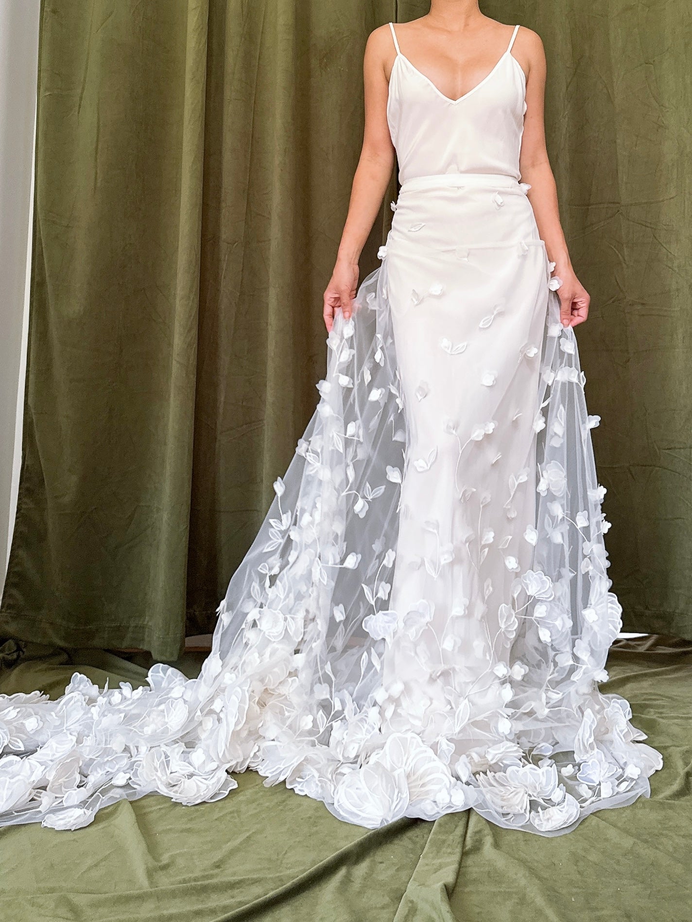 Silk Slip and Organza Skirt Set - M