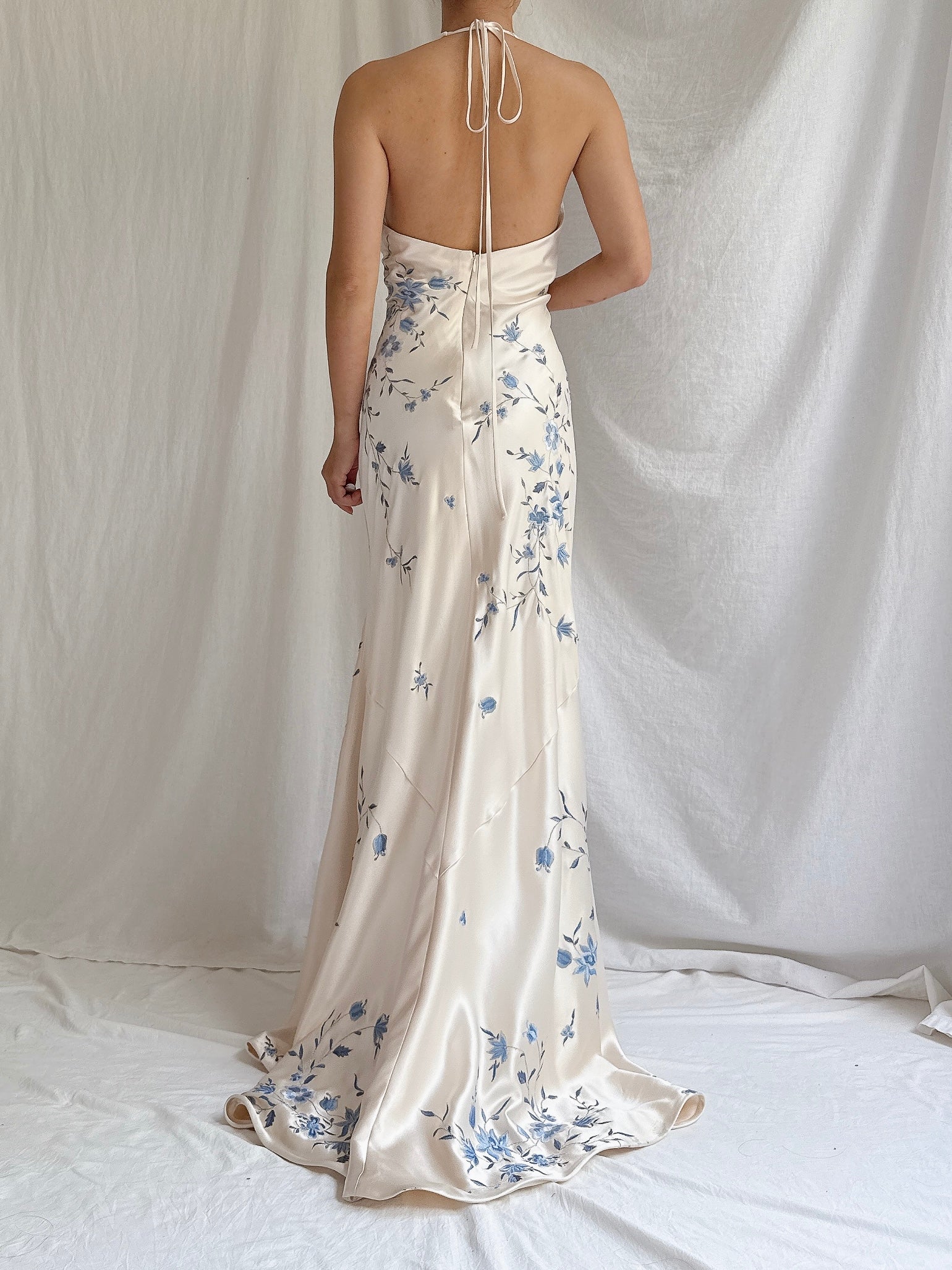 Vintage Silk Embroidered Gown - M/10