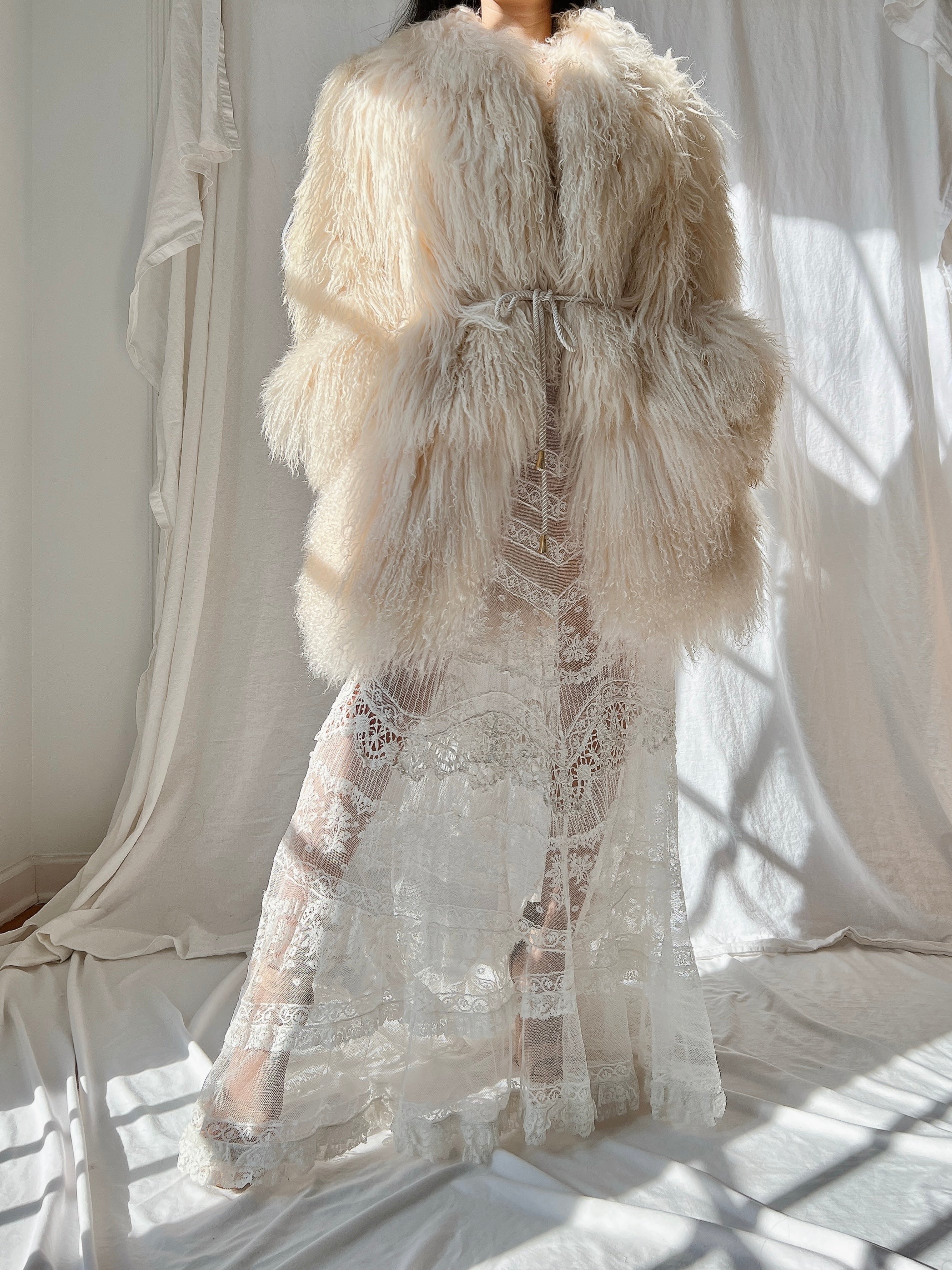 1970s Mongolian Sheared Shaggy Coat - M
