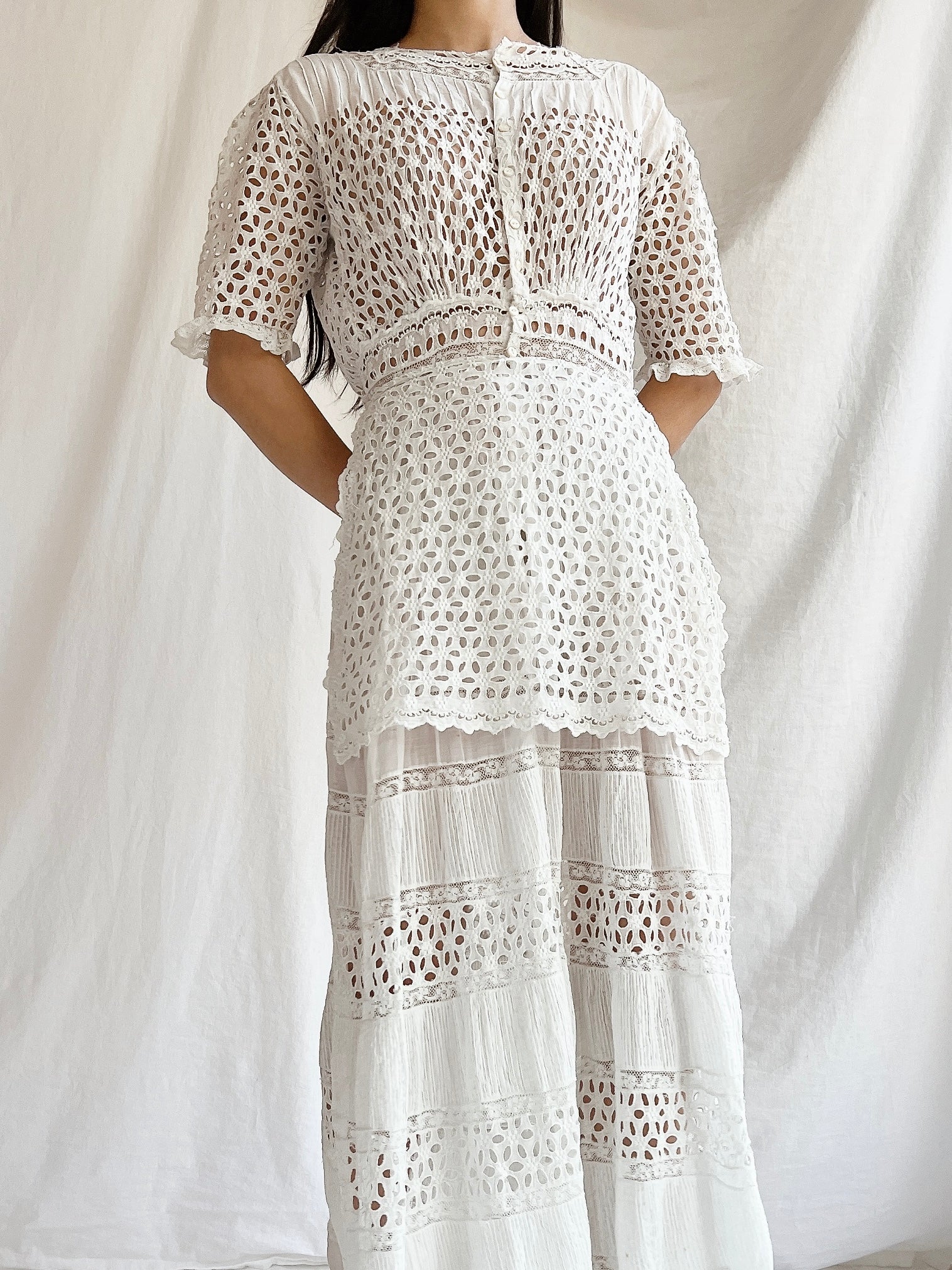 Edwardian Eyelet Lawn Dress - XS