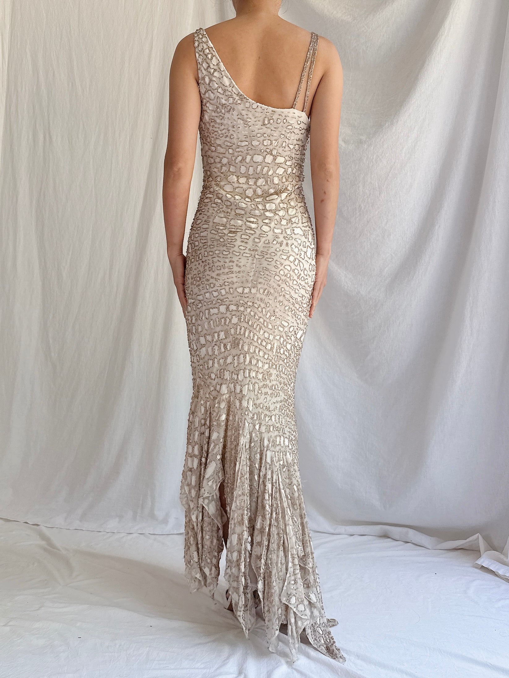 Y2K Alberta Makali Silk Beaded Gown - S/M