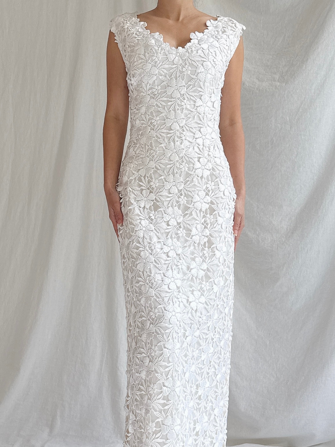 1990s Embroidered Gown - S
