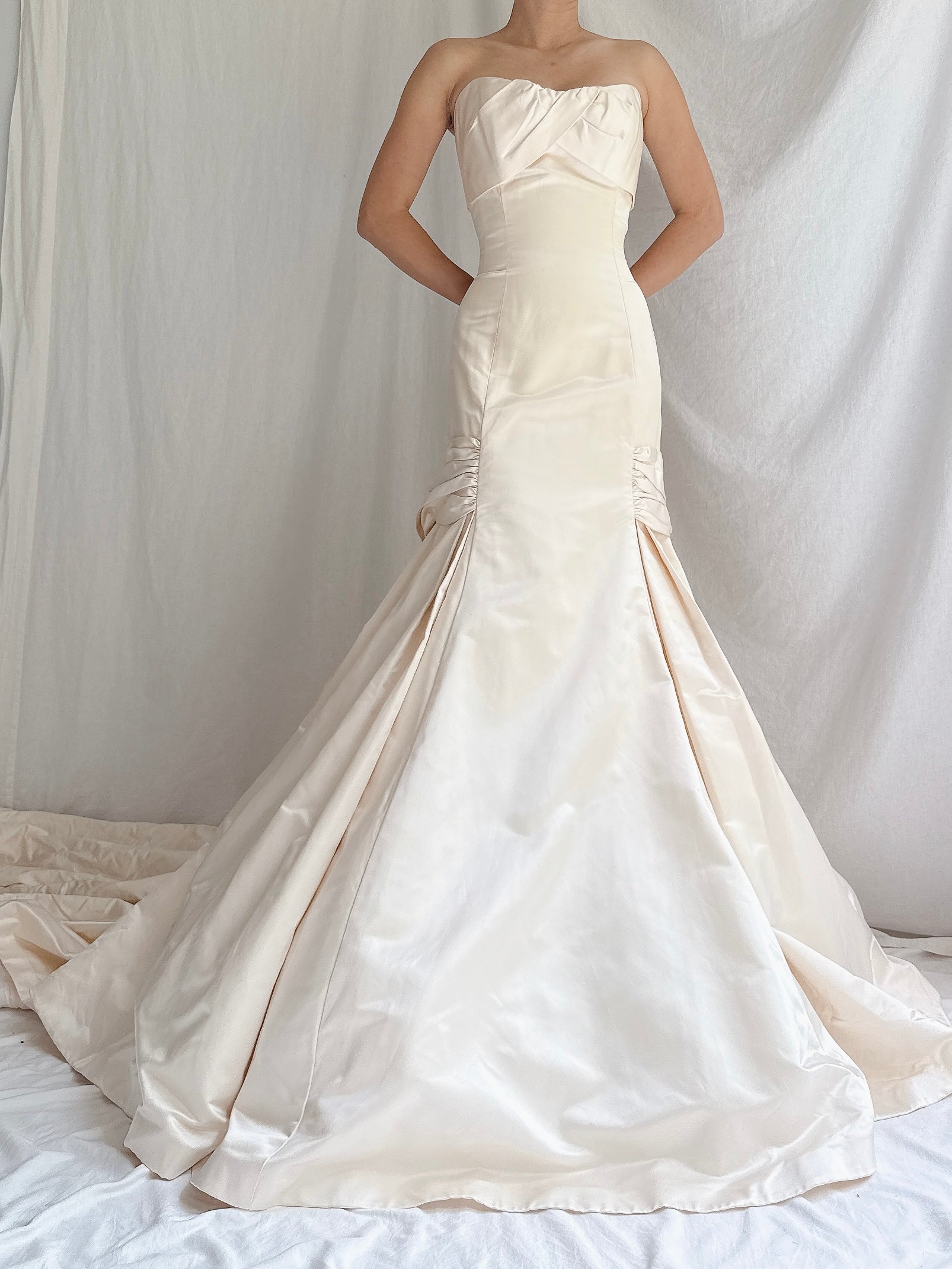 Vintage Marisa Strapless Silk Gown - S/M