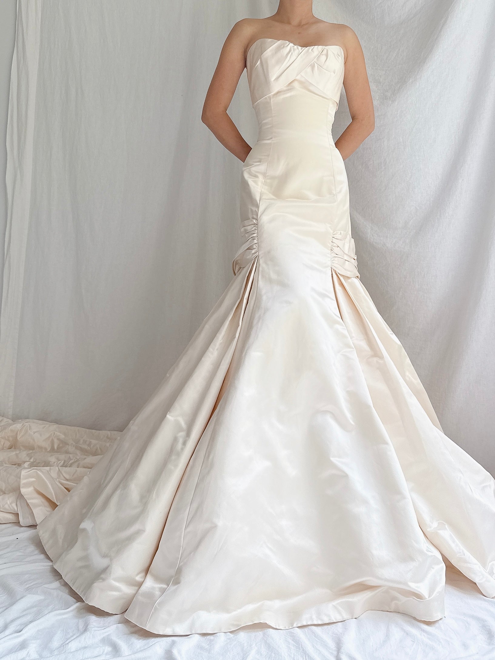 Vintage Marisa Strapless Silk Gown - S/M