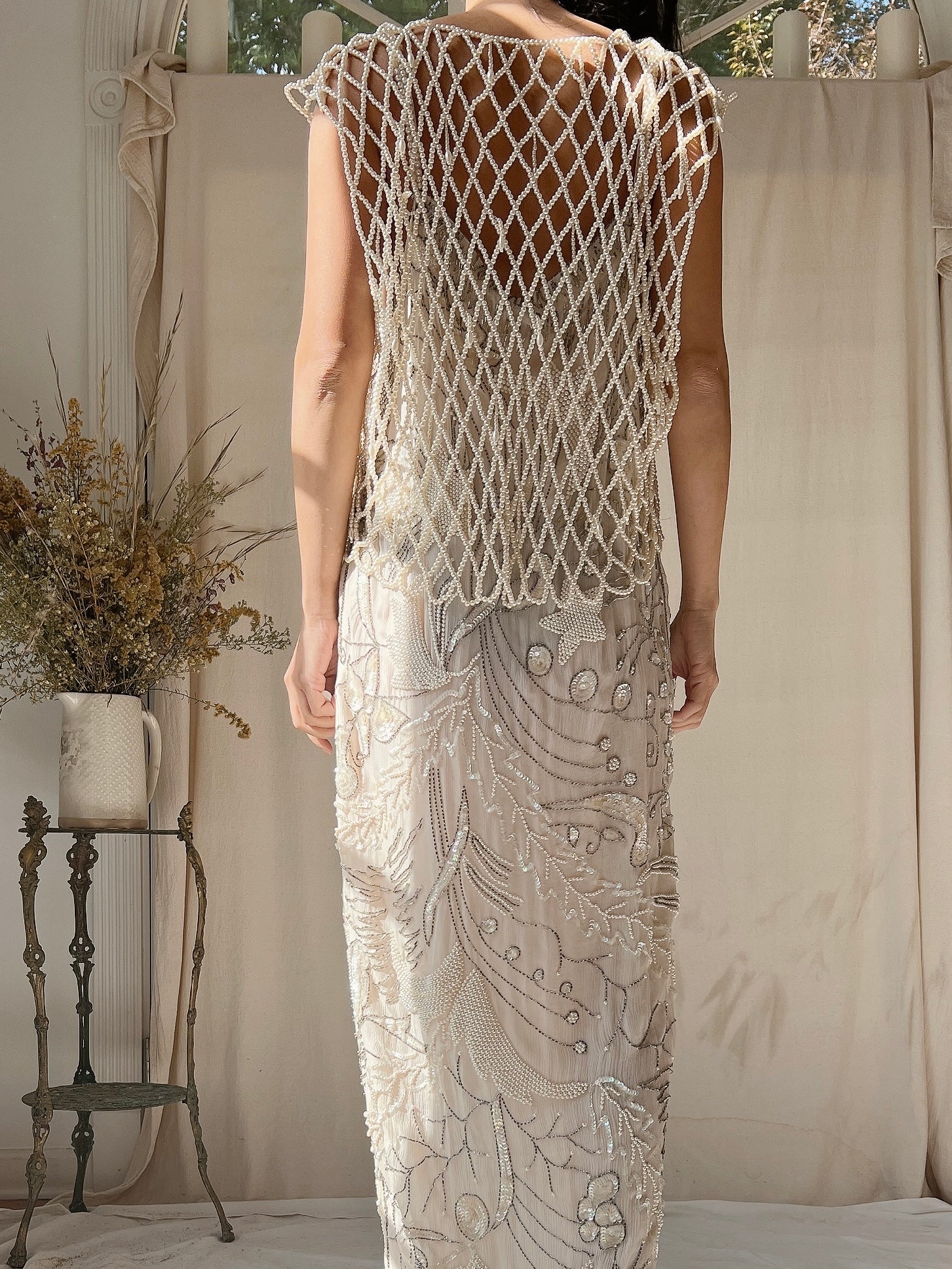Vintage Pearl Beaded Top - M