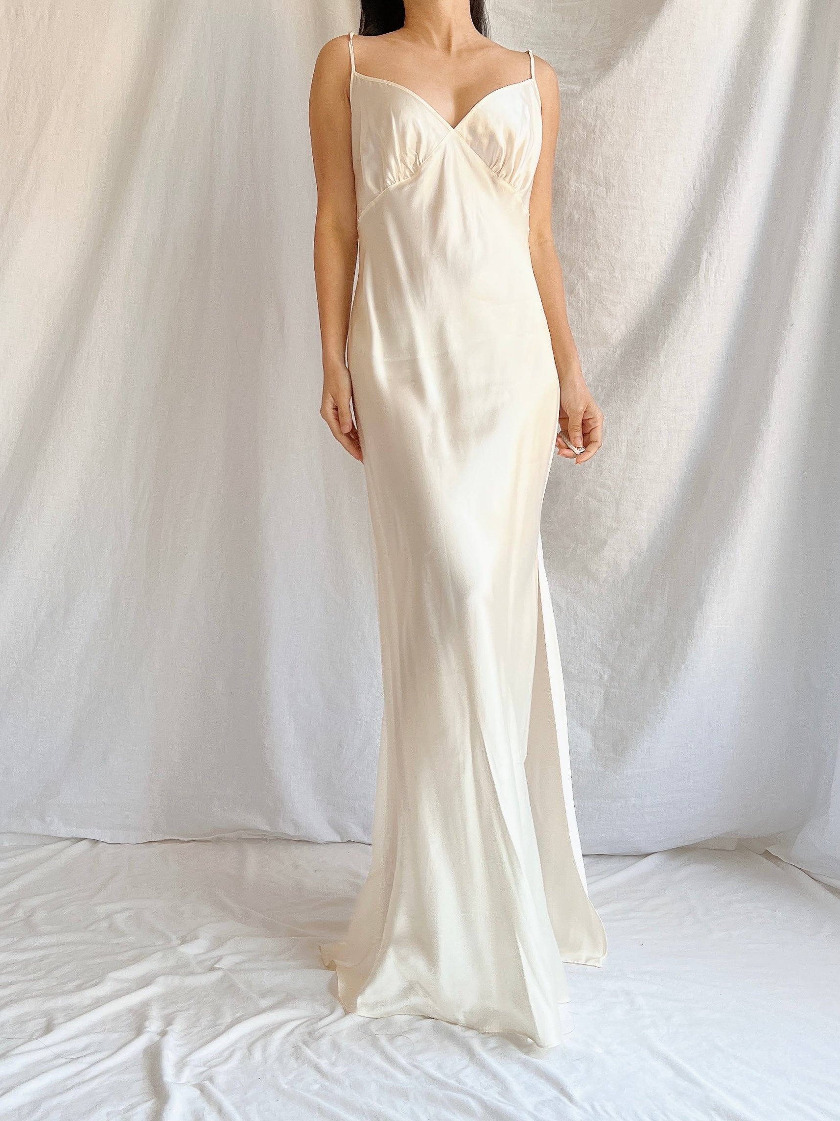 2000s Silk Bias Cut Slip Dress - M