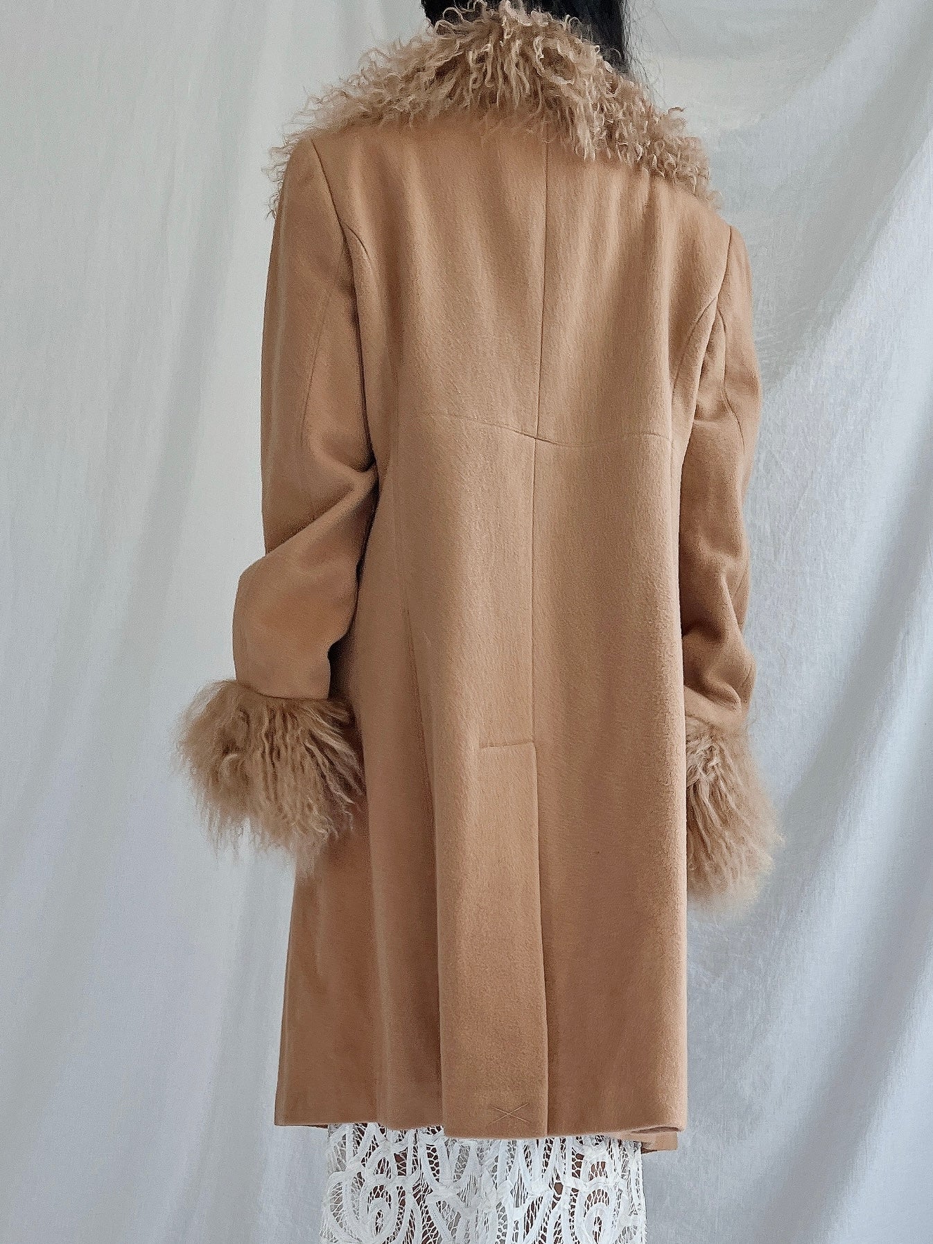 Vintage Mongolian Collar Camel Coat - M