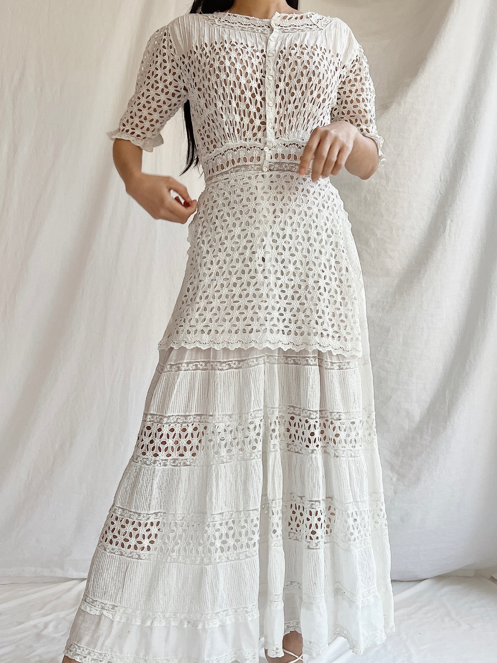 Edwardian Eyelet Lawn Dress - XS
