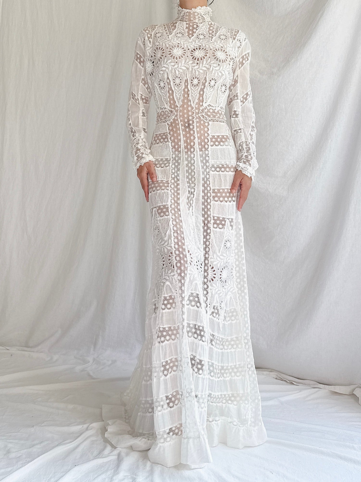 Victorian Cotton/Silk Gown - XS
