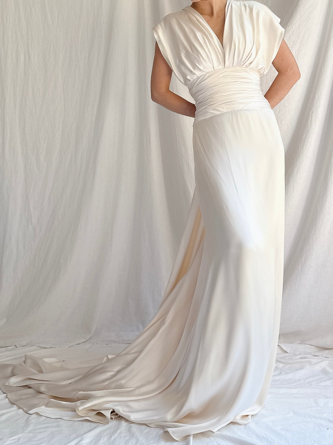 Vintage Romona Keveza Silk Charmeuse Gown - XS