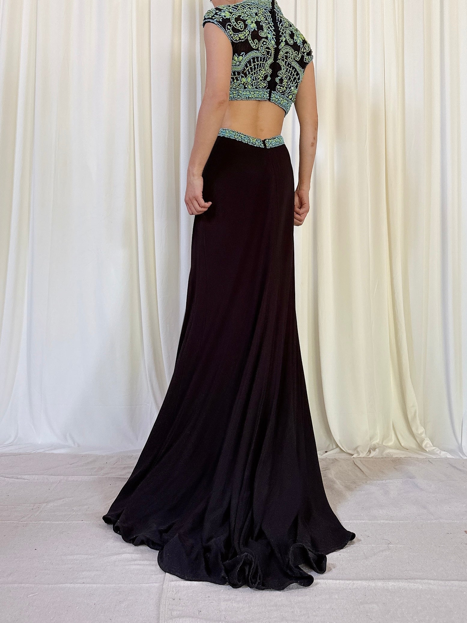 Vintage Marinelli Jersey Beaded Dress - L/14
