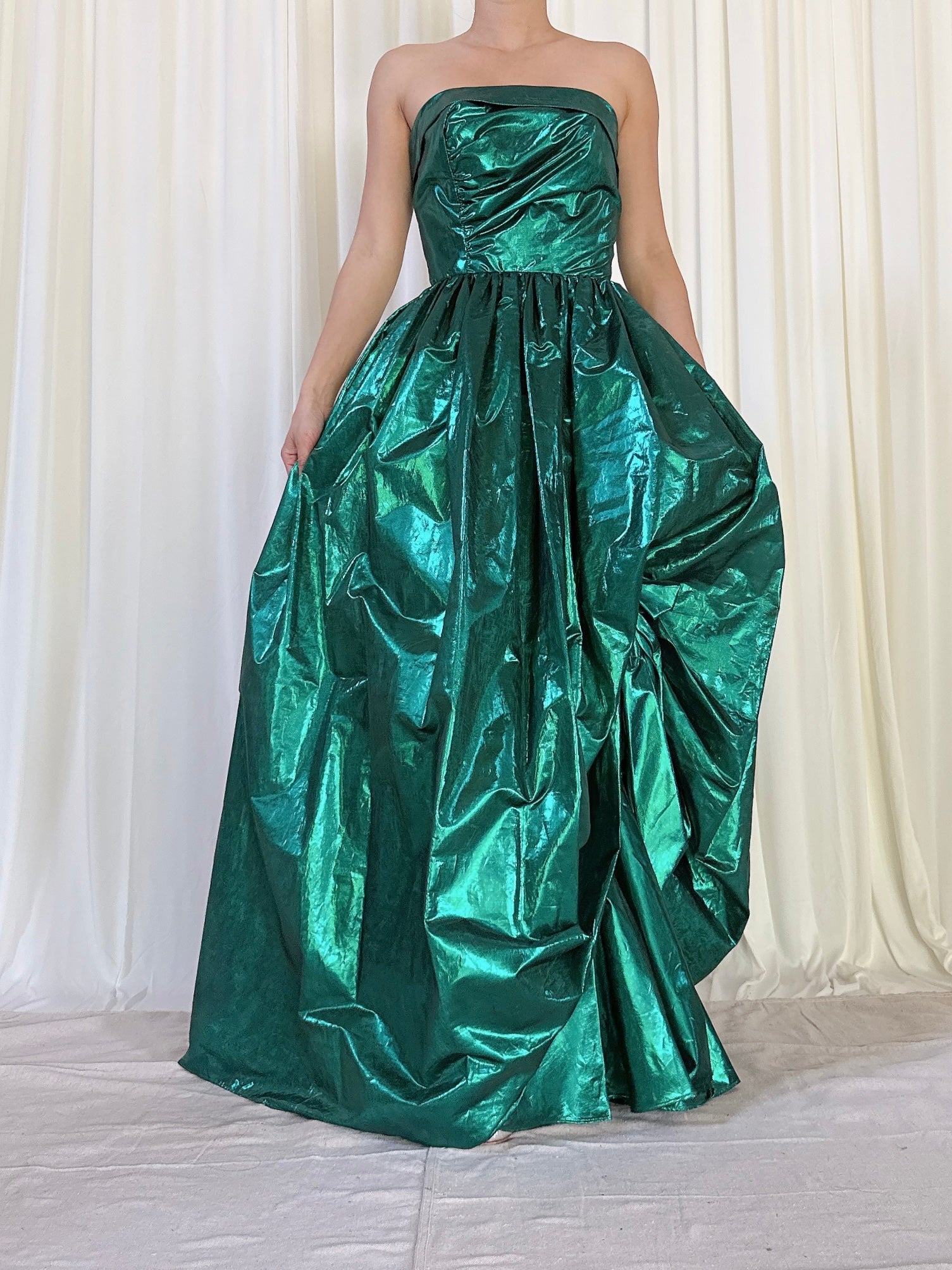 Vintage TD4 Lurex Strapless Gown XS