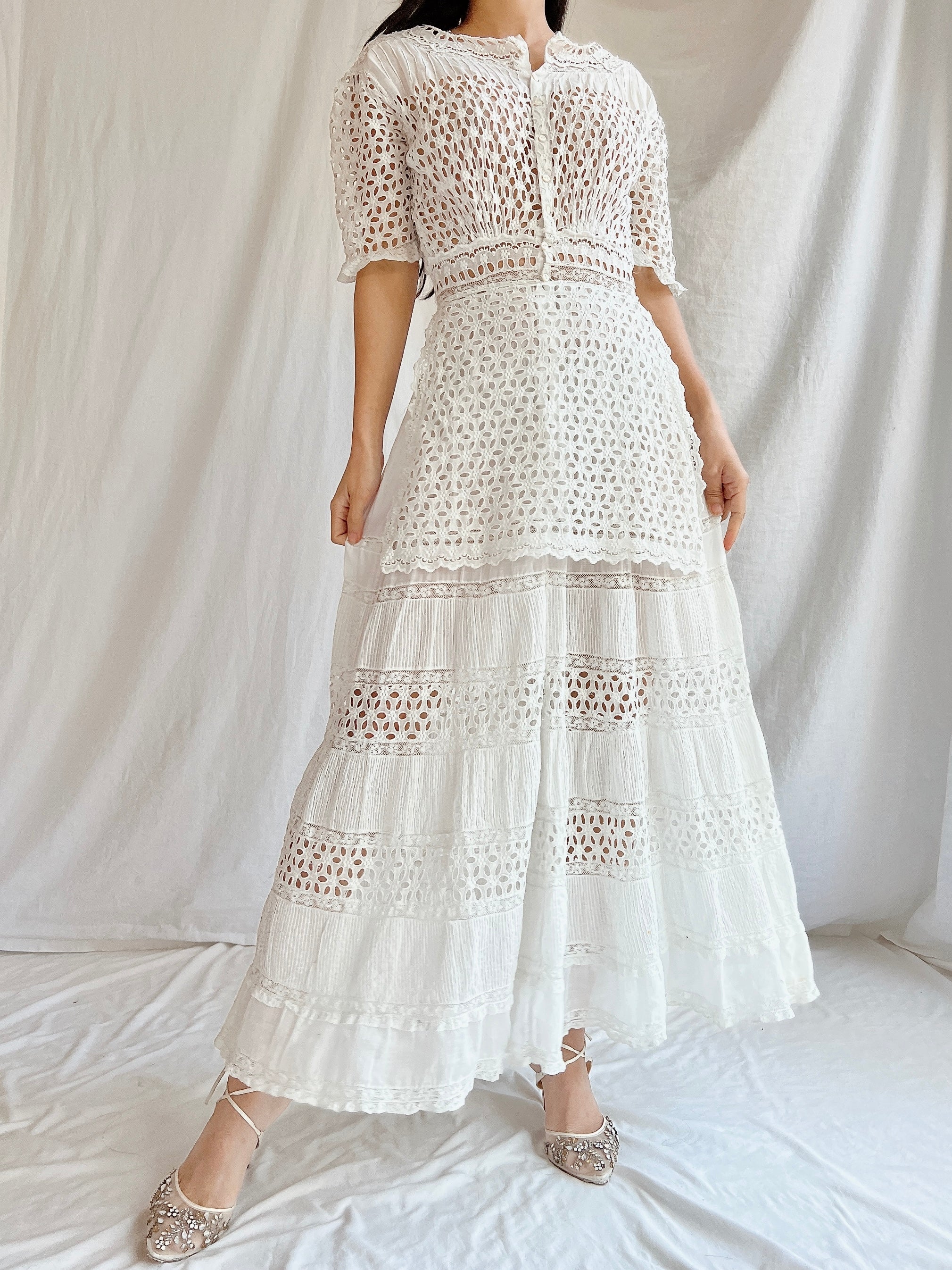 Edwardian Eyelet Lawn Dress - XS