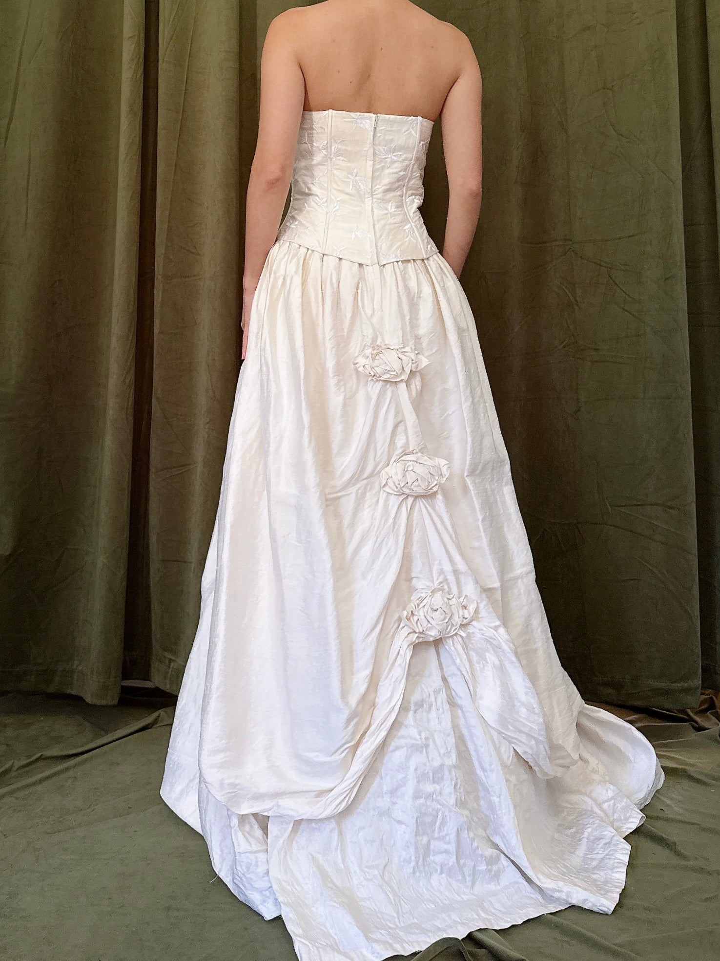 Vintage Jessica McClintock Raw Silk Gown - S