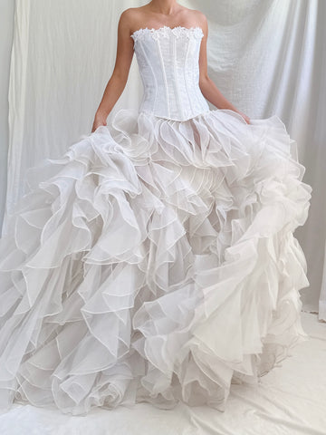 Vintage 2-Pieces Voile Dress - XS-M