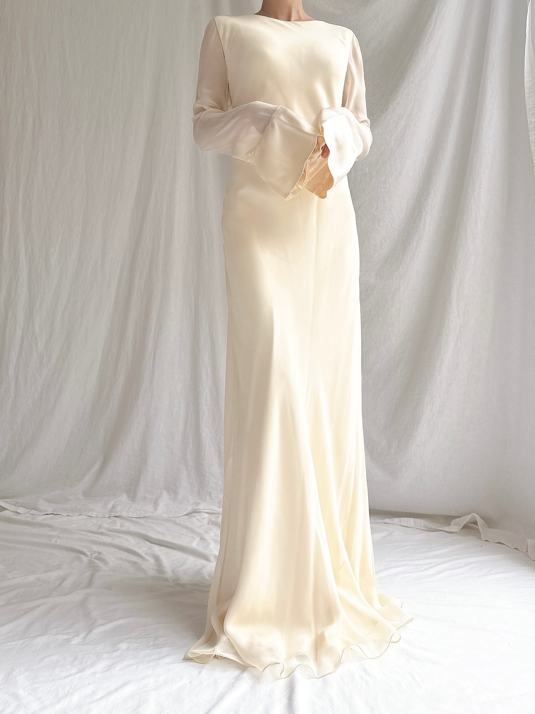 Vintage Amy Michelson Silk Bias Cut Gown - S/4/6