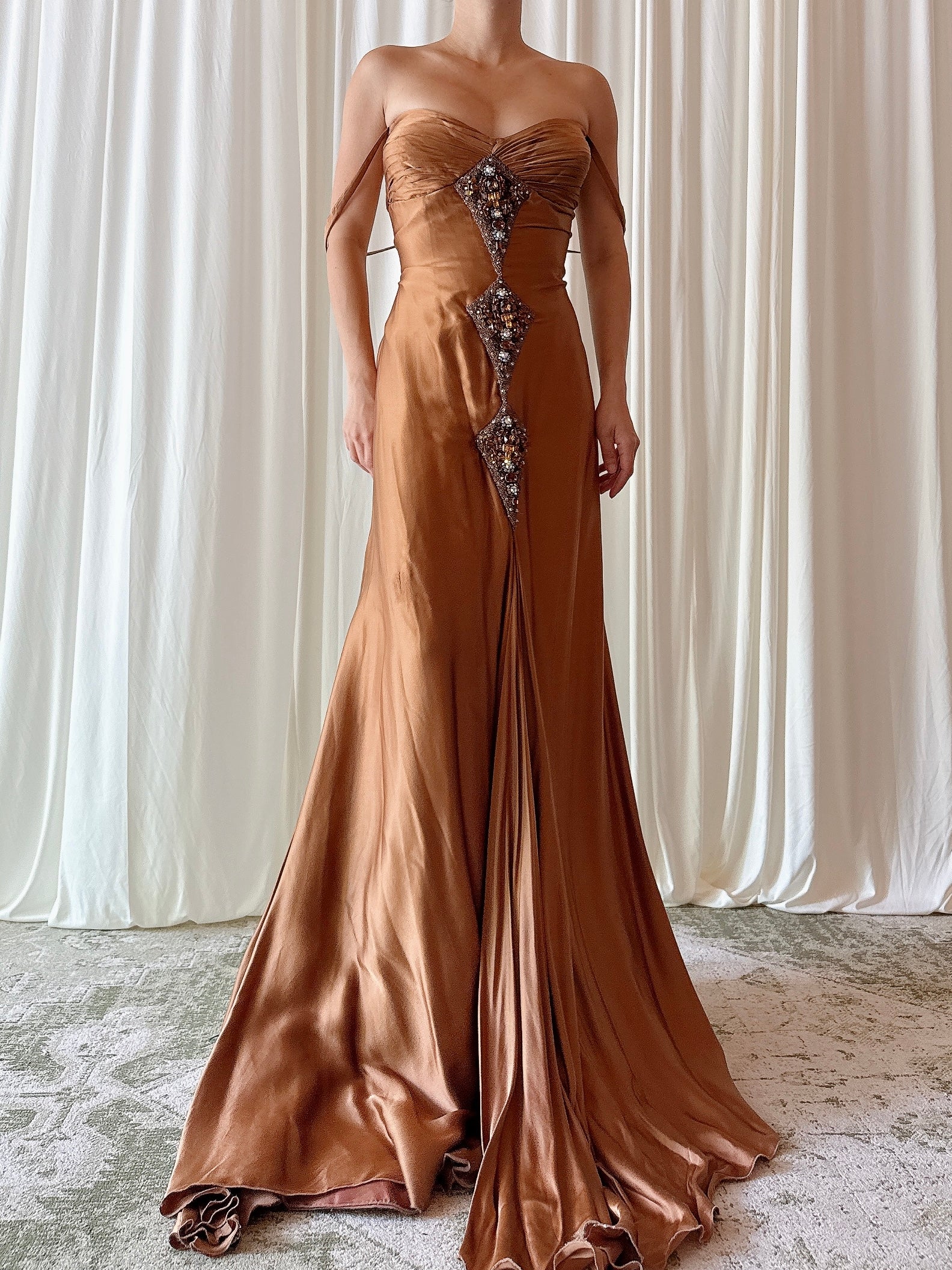 Vintage Gatti Nolli Brown Silk Gown - IT 46