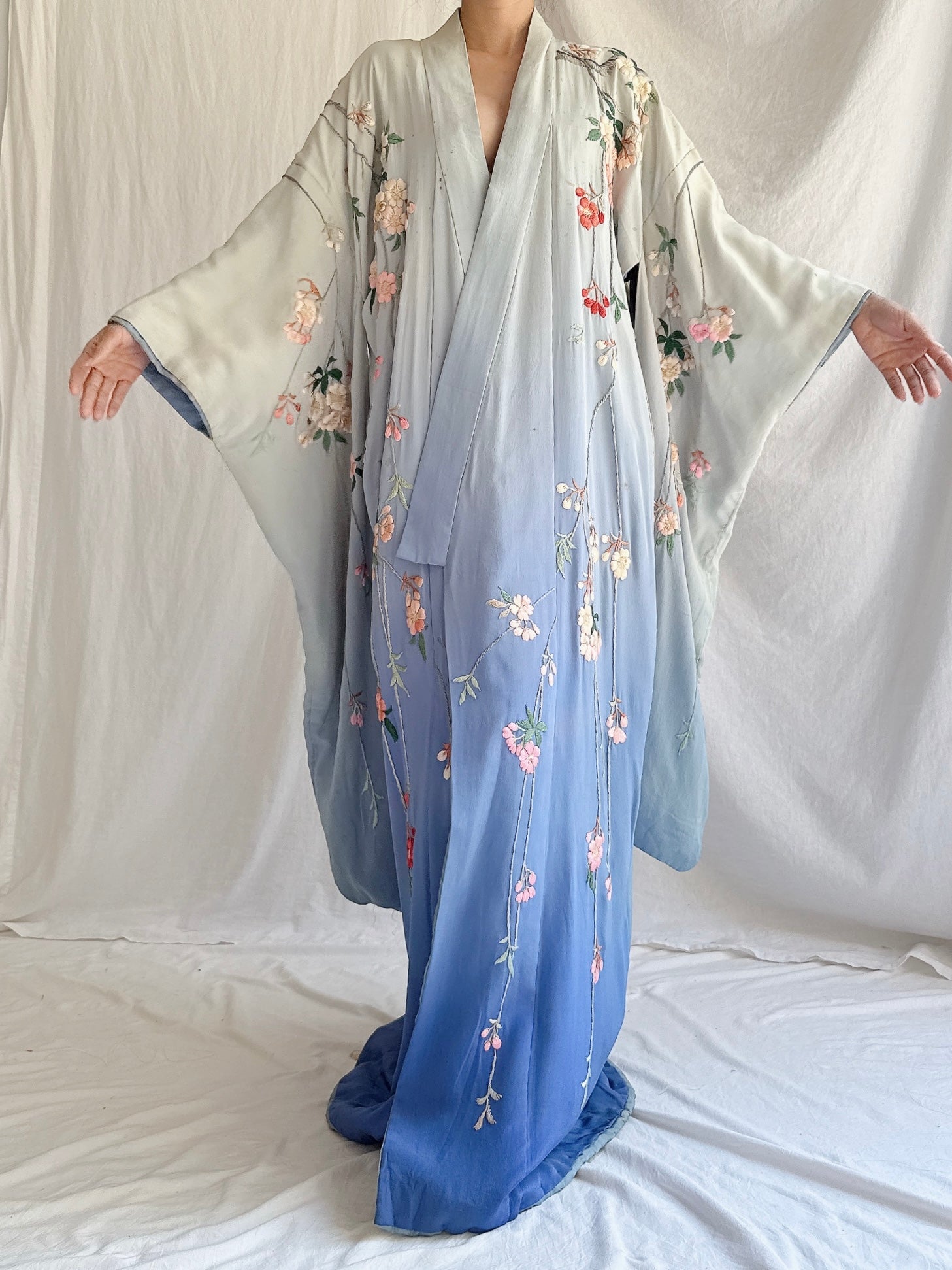 Antique Ombre Cherry Blossom Kimono - OSFM