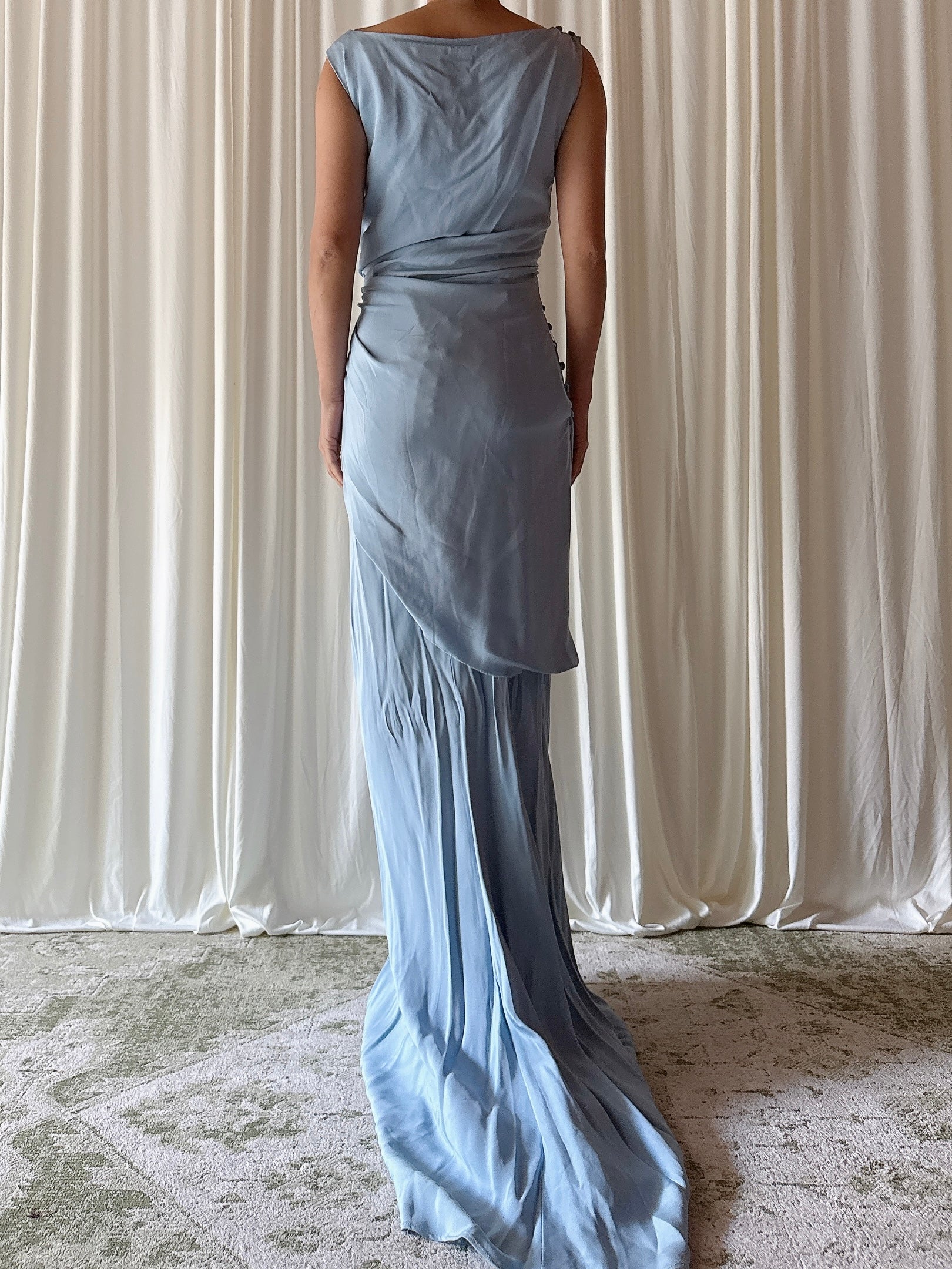 Vintage Belleville Sassoon Light Blue Gown - UK 16