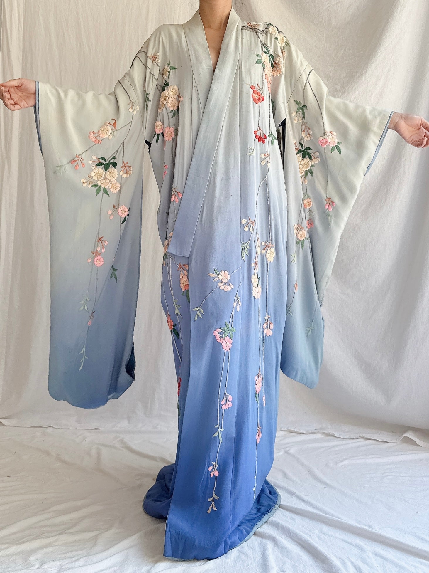 Antique Ombre Cherry Blossom Kimono - OSFM