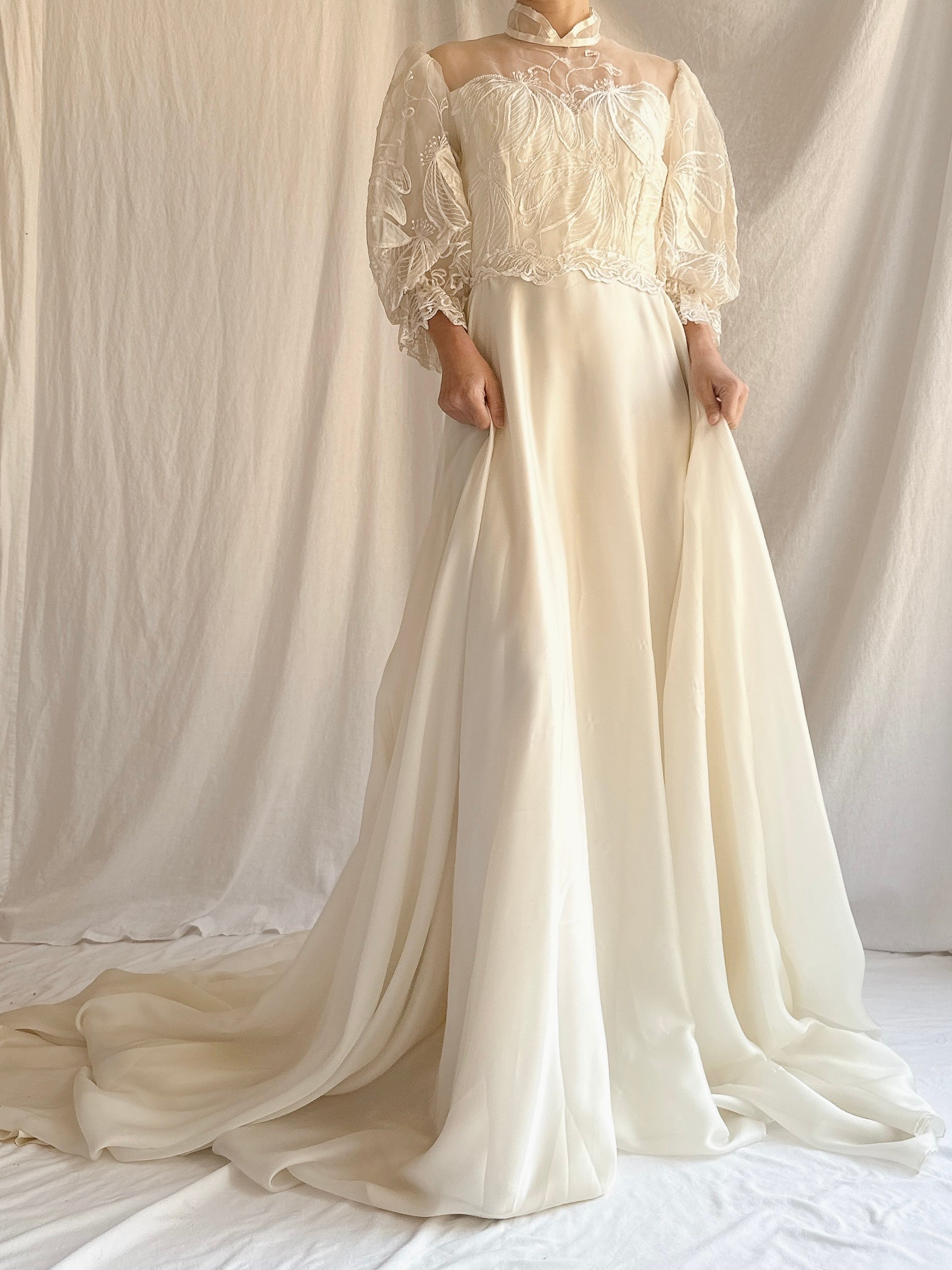 Vintage Puff Sleeve Gown - S