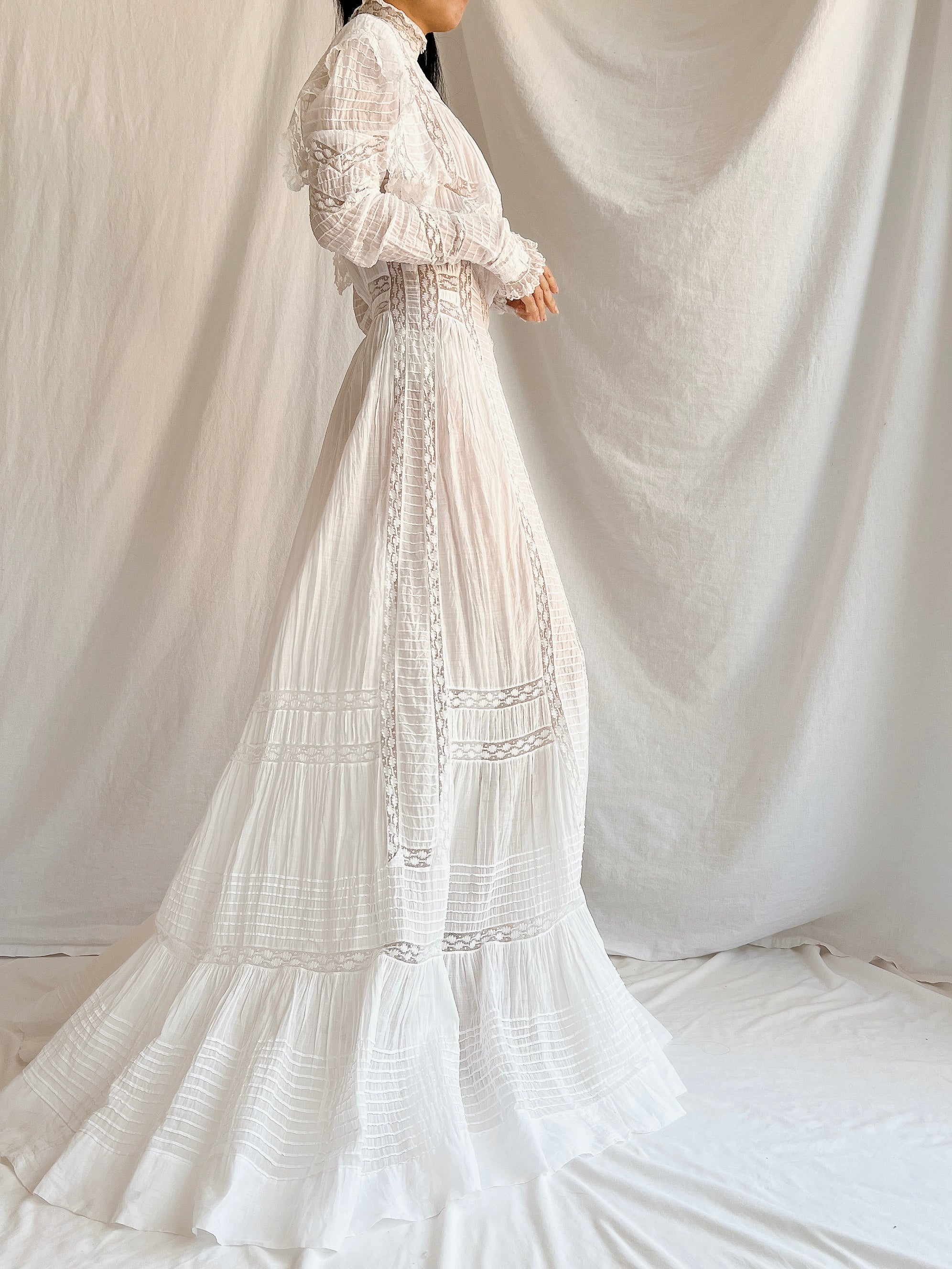 Victorian Silk/Cotton Lawn Dress - XS
