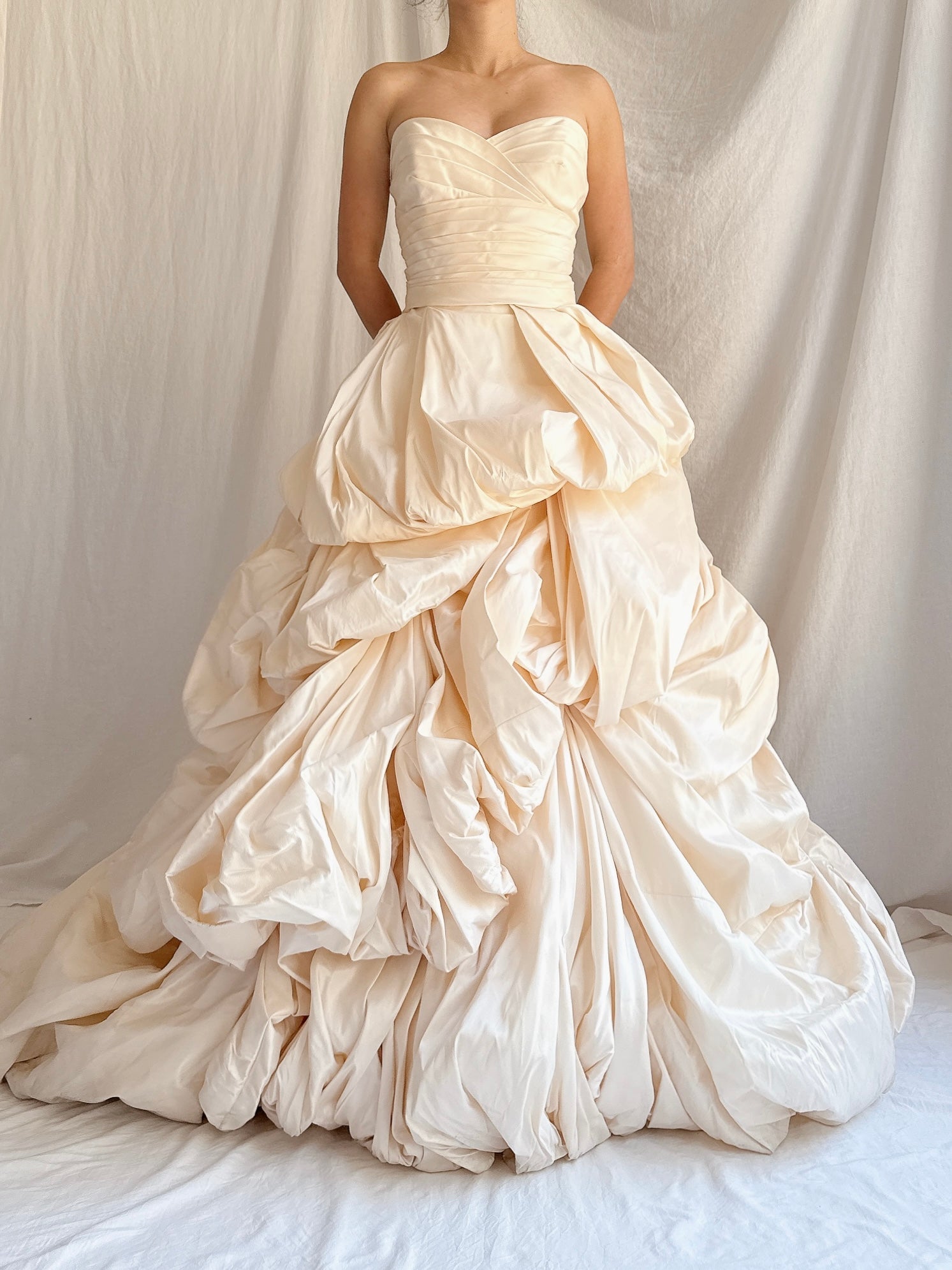 Vintage Silk Romona Keveza Draped Gown - S/2/4