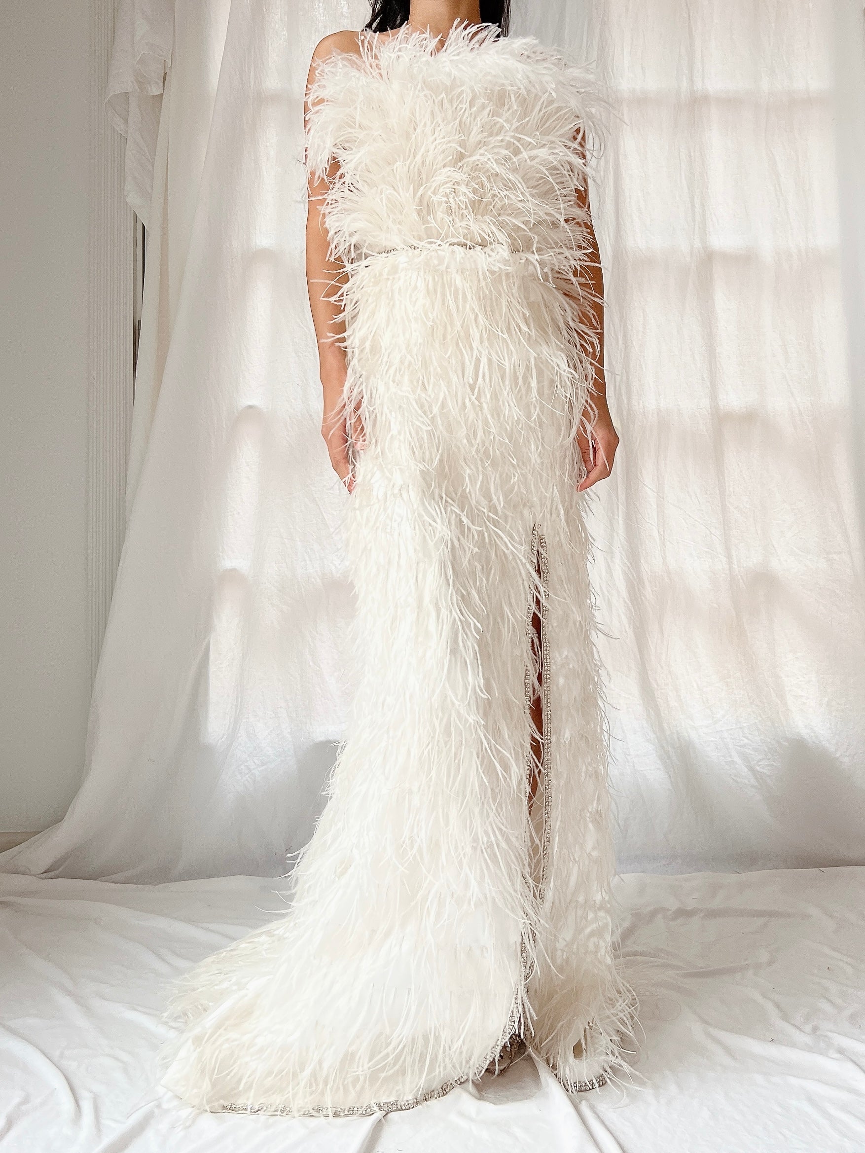 Ostrich Strapless Feather Dress - S/4/6