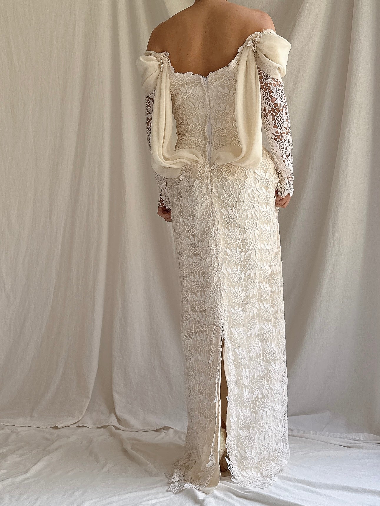 Vintage Off-the-Shoulder Dress - XS/S