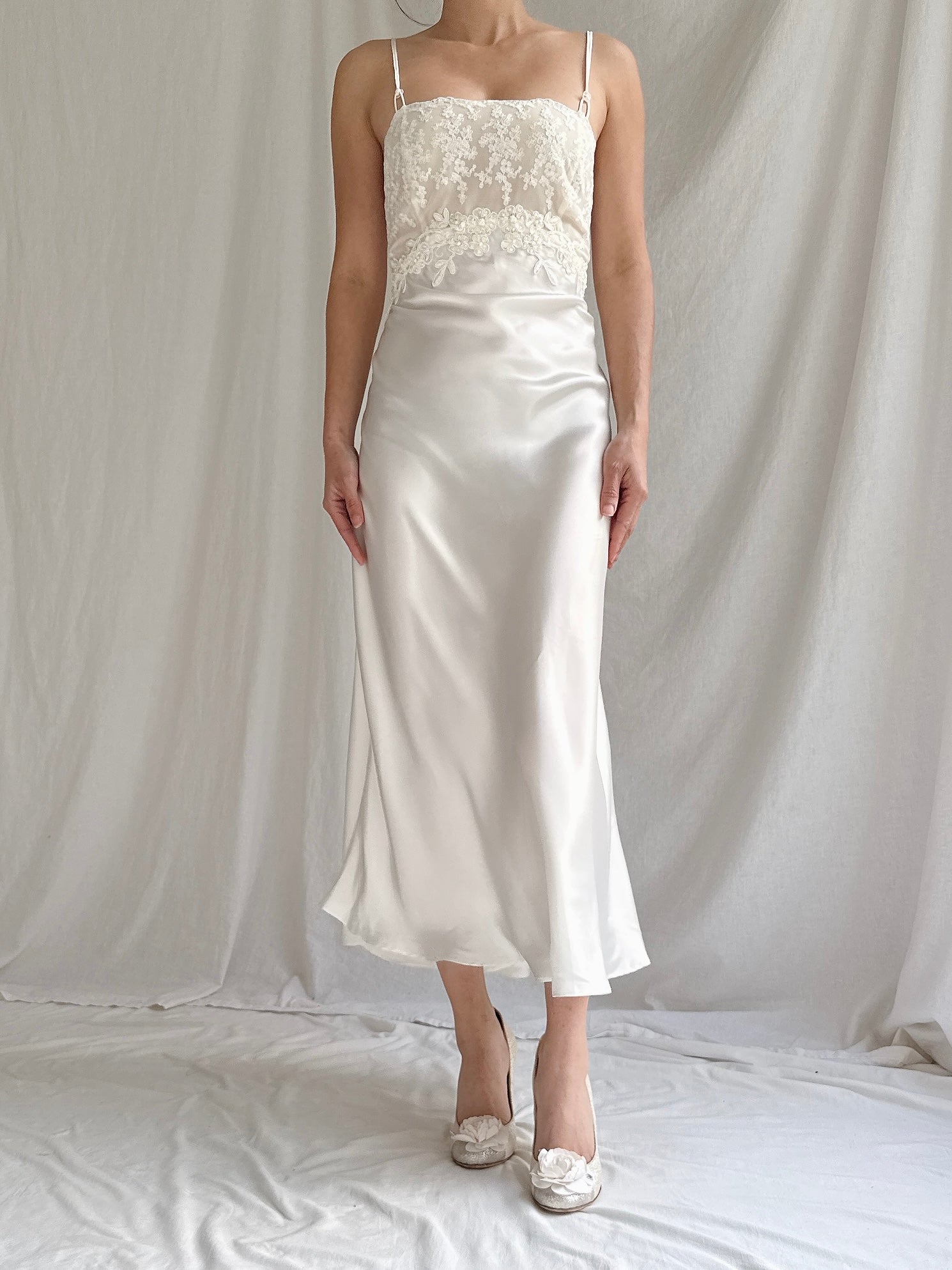 Vintage Satin/Chiffon 2-Piece Set - S-M