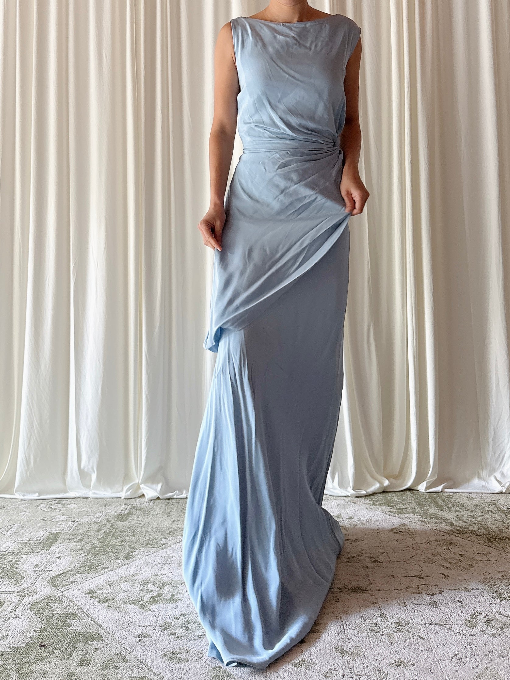 Vintage Belleville Sassoon Light Blue Gown - UK 16